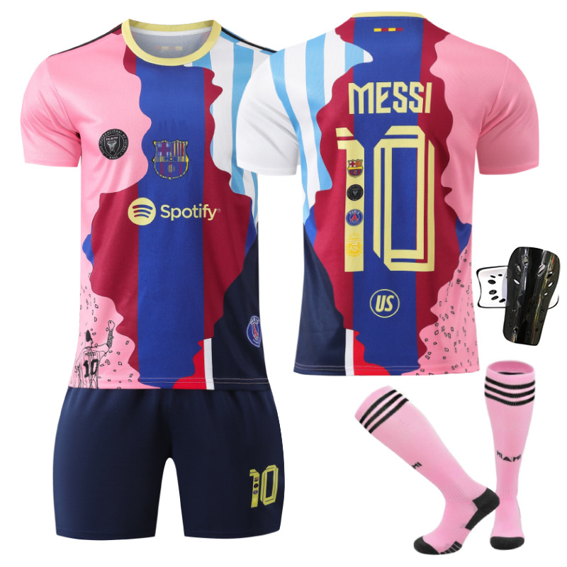 (Default) 2526 Activewear Print 10 Messi Football Fans Jersey Shirt Set For Kids