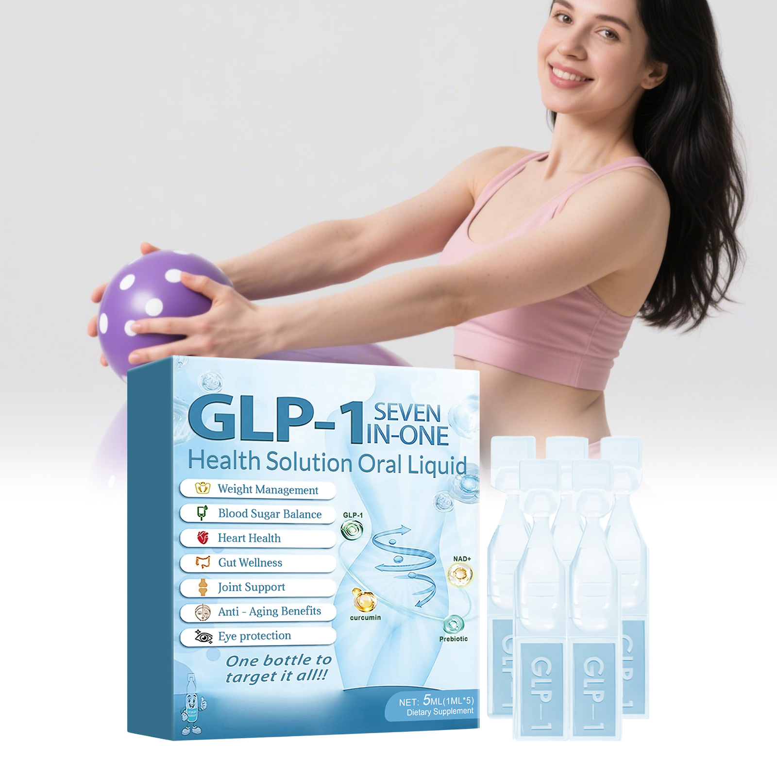 Seven IN 1 Weight Management Health Solution Oral Liquid Gut Wellness Anti-Aging Benefits Heart Health