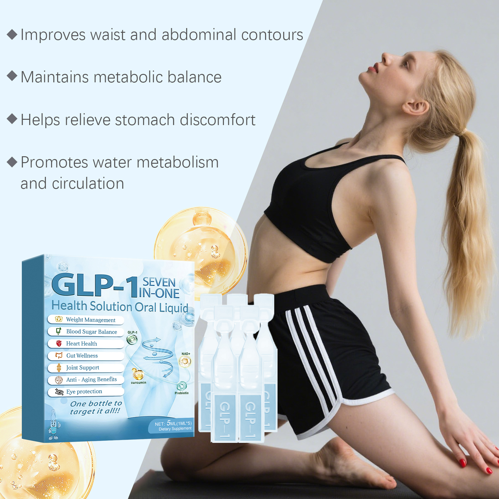 Seven IN 1 Weight Management Health Solution Oral Liquid Gut Wellness Anti-Aging Benefits Heart Health