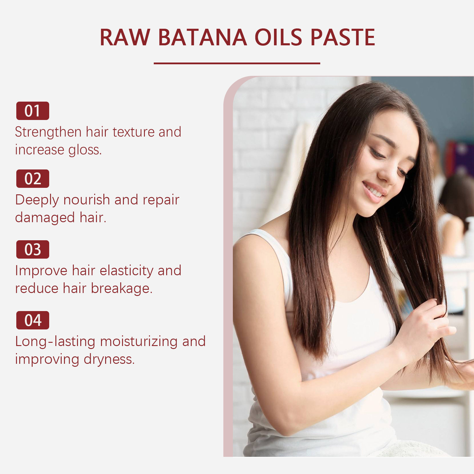 Batana Oil Hair Mask for Nourishing Care for Frizzy Dry Hair Hair Raw Organic Batana for Growth Prevents Hair Loss Thicker Stronger Shinier Hair for Men Women
