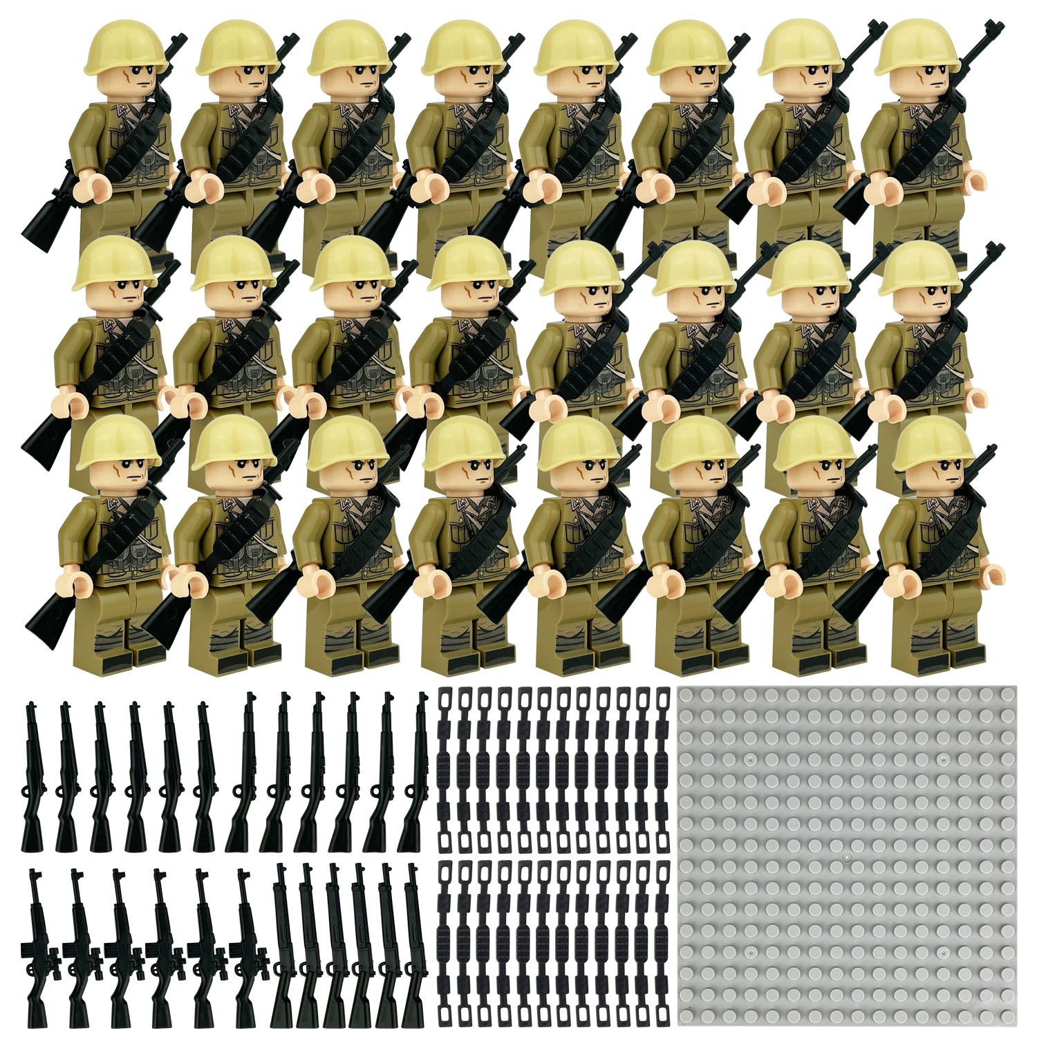 (Army A) Army Mini Figures Multinational Soldiers Building Blocks Exciting Toys to Discover Gift for Kids Strategy Game Collectible Series