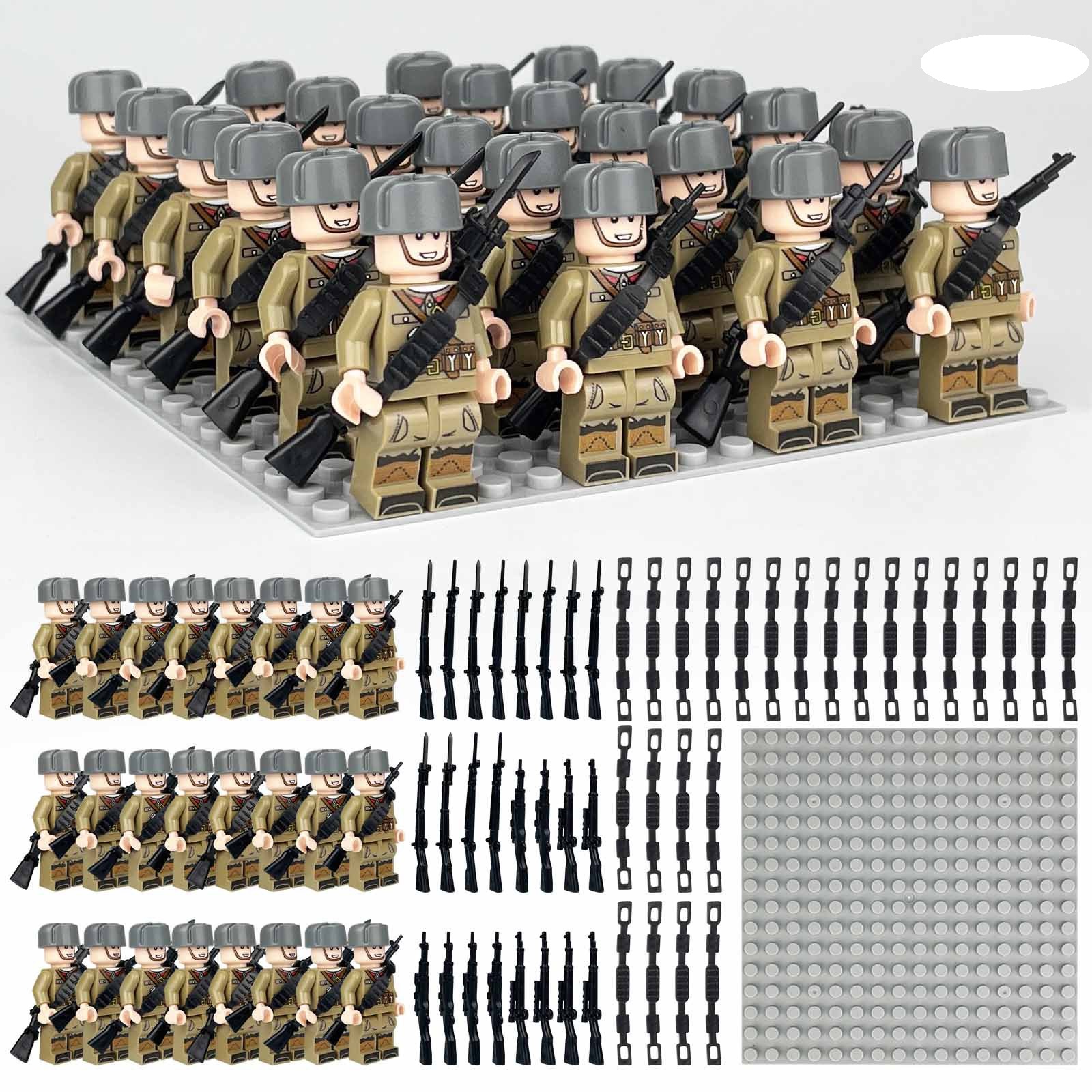 (Army A) Army Mini Figures Multinational Soldiers Building Blocks Exciting Toys to Discover Gift for Kids Strategy Game Collectible Series