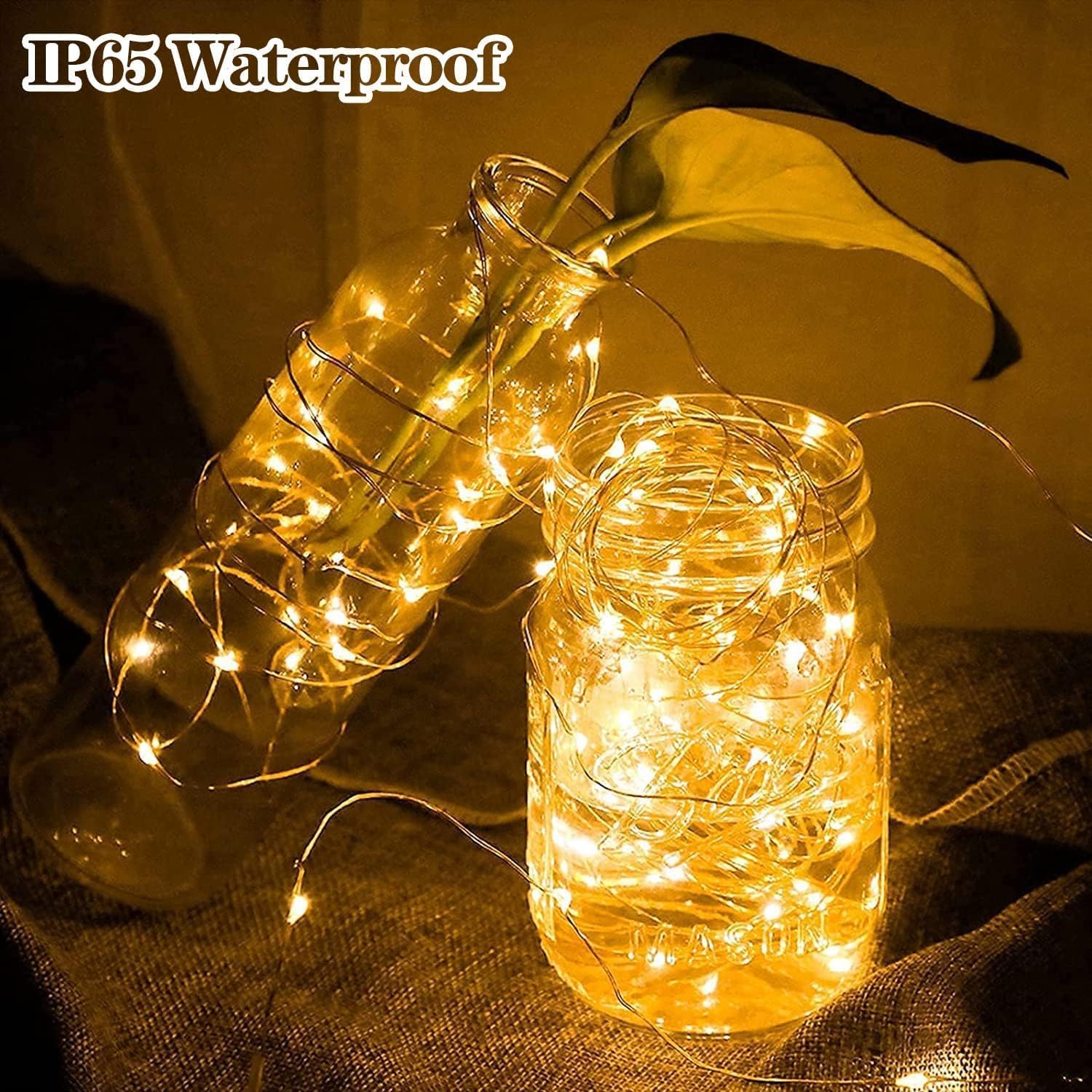 (White) Solar Fairy Lights Outdoor 2 Pack Total 240 LED/80FT Garden Lights Solar Powered Waterproof 8 Modes Copper Wire Decorative Solar String Lights for Trees Garden 