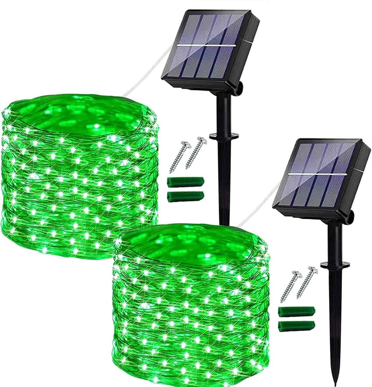 (White) Solar Fairy Lights Outdoor 2 Pack Total 240 LED/80FT Garden Lights Solar Powered Waterproof 8 Modes Copper Wire Decorative Solar String Lights for Trees Garden 