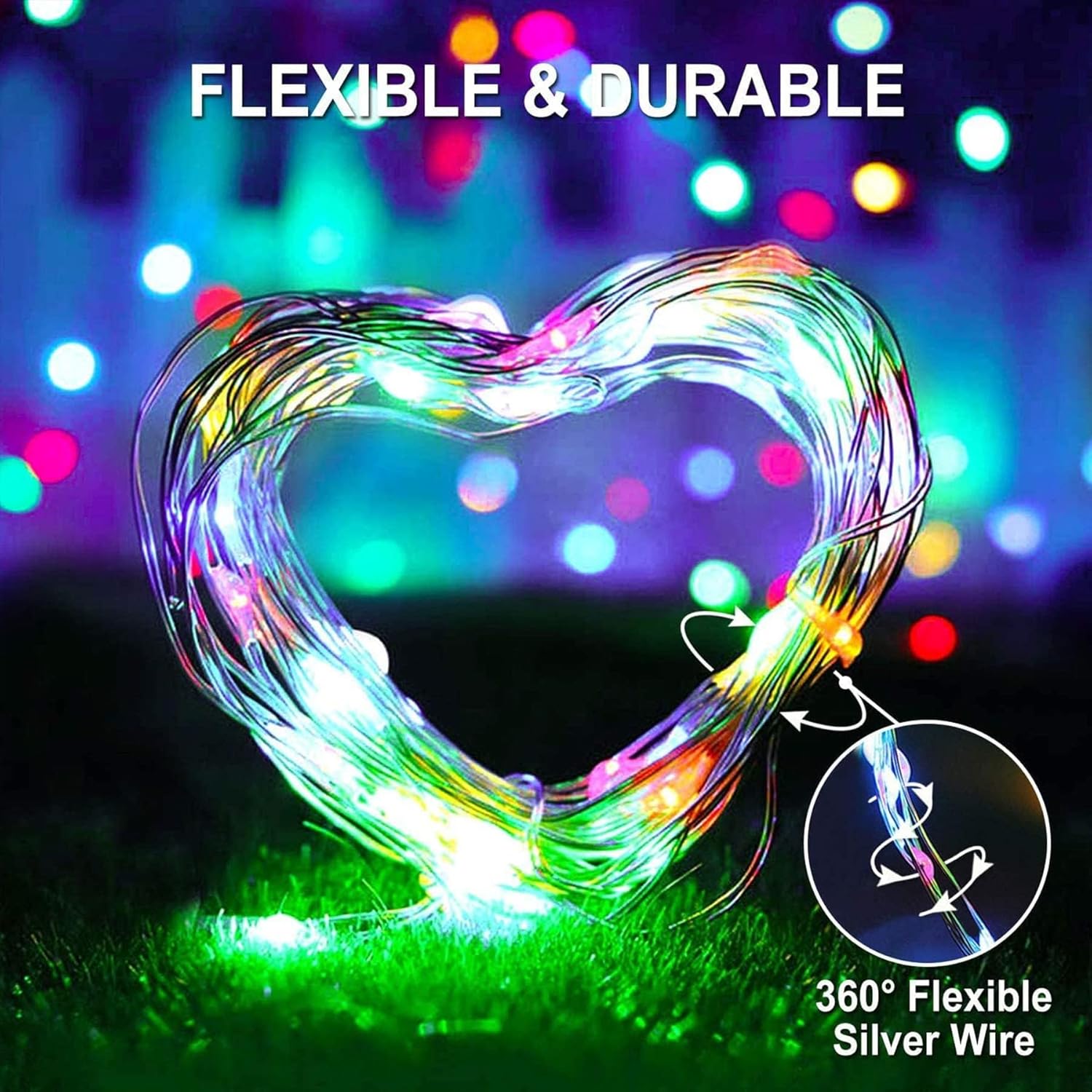 (White) Solar Fairy Lights Outdoor 2 Pack Total 240 LED/80FT Garden Lights Solar Powered Waterproof 8 Modes Copper Wire Decorative Solar String Lights for Trees Garden 
