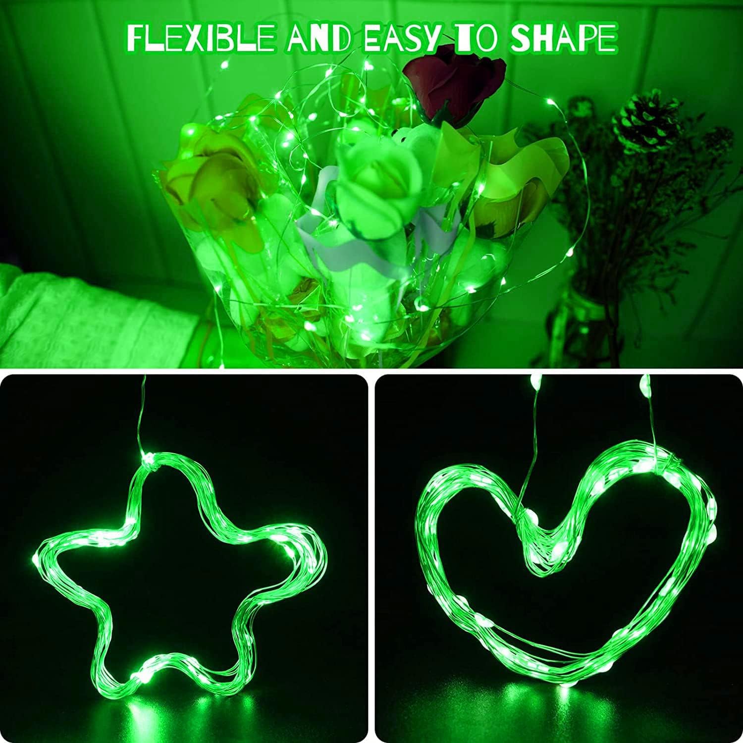 (White) Solar Fairy Lights Outdoor 2 Pack Total 240 LED/80FT Garden Lights Solar Powered Waterproof 8 Modes Copper Wire Decorative Solar String Lights for Trees Garden 