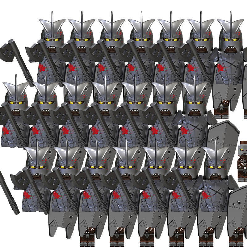 (21 PCS G) Building Blocks Medieval Army Knights Toys Lord Ring Mini Figures Toy Christmas Birthday Gifts
