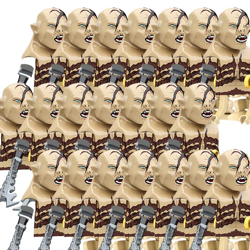 (21 PCS G) Building Blocks Medieval Army Knights Toys Lord Ring Mini Figures Toy Christmas Birthday Gifts