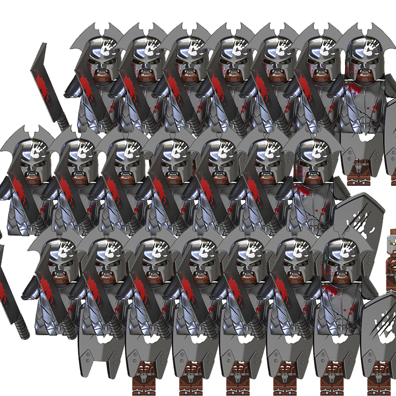 (21 PCS G) Building Blocks Medieval Army Knights Toys Lord Ring Mini Figures Toy Christmas Birthday Gifts