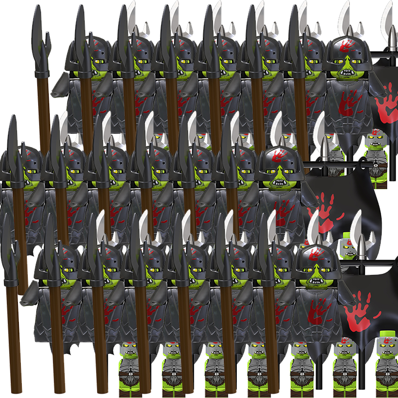 (21 PCS G) Building Blocks Medieval Army Knights Toys Lord Ring Mini Figures Toy Christmas Birthday Gifts