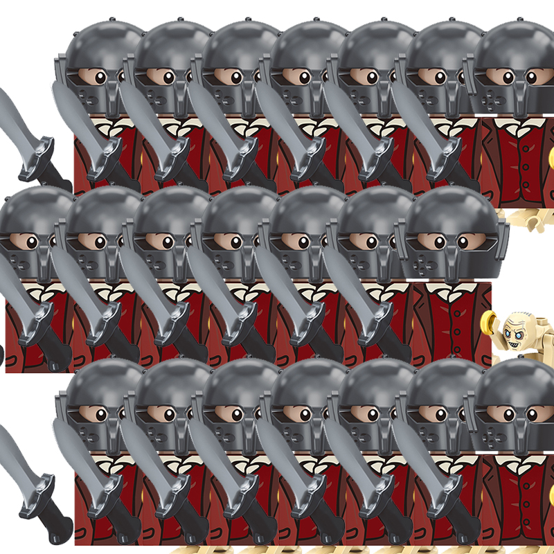 (21 PCS G) Building Blocks Medieval Army Knights Toys Lord Ring Mini Figures Toy Christmas Birthday Gifts