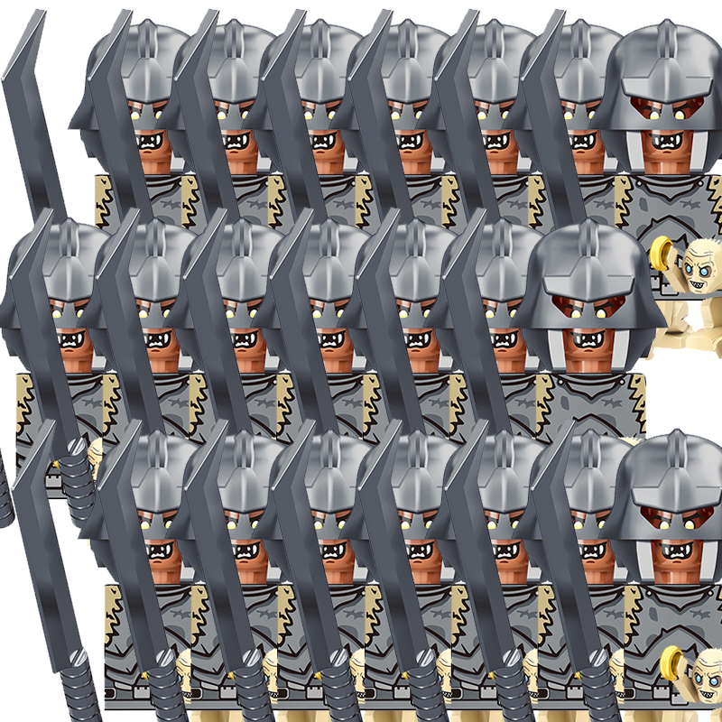 (21 PCS G) Building Blocks Medieval Army Knights Toys Lord Ring Mini Figures Toy Christmas Birthday Gifts