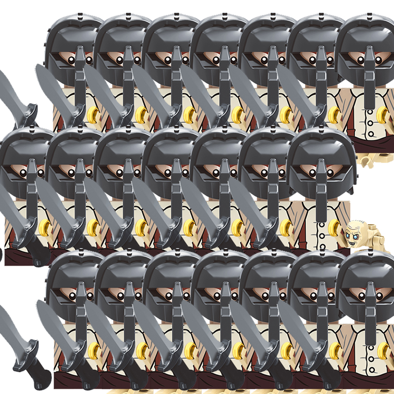 (21 PCS G) Building Blocks Medieval Army Knights Toys Lord Ring Mini Figures Toy Christmas Birthday Gifts