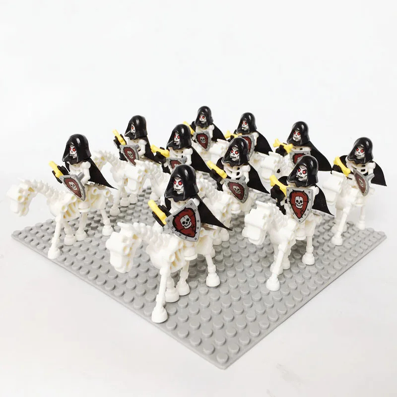 Knights Minifigures Dark Sauron Battle Five Armies with Sword Rohan with Horse Building Blocks Kids Toy