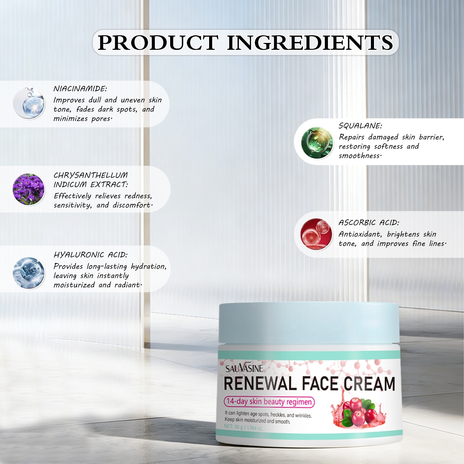 Revitalizing Face Cream For Skin Renewal Hydrating And Radiance Boosting Daily Moisturizer 50g