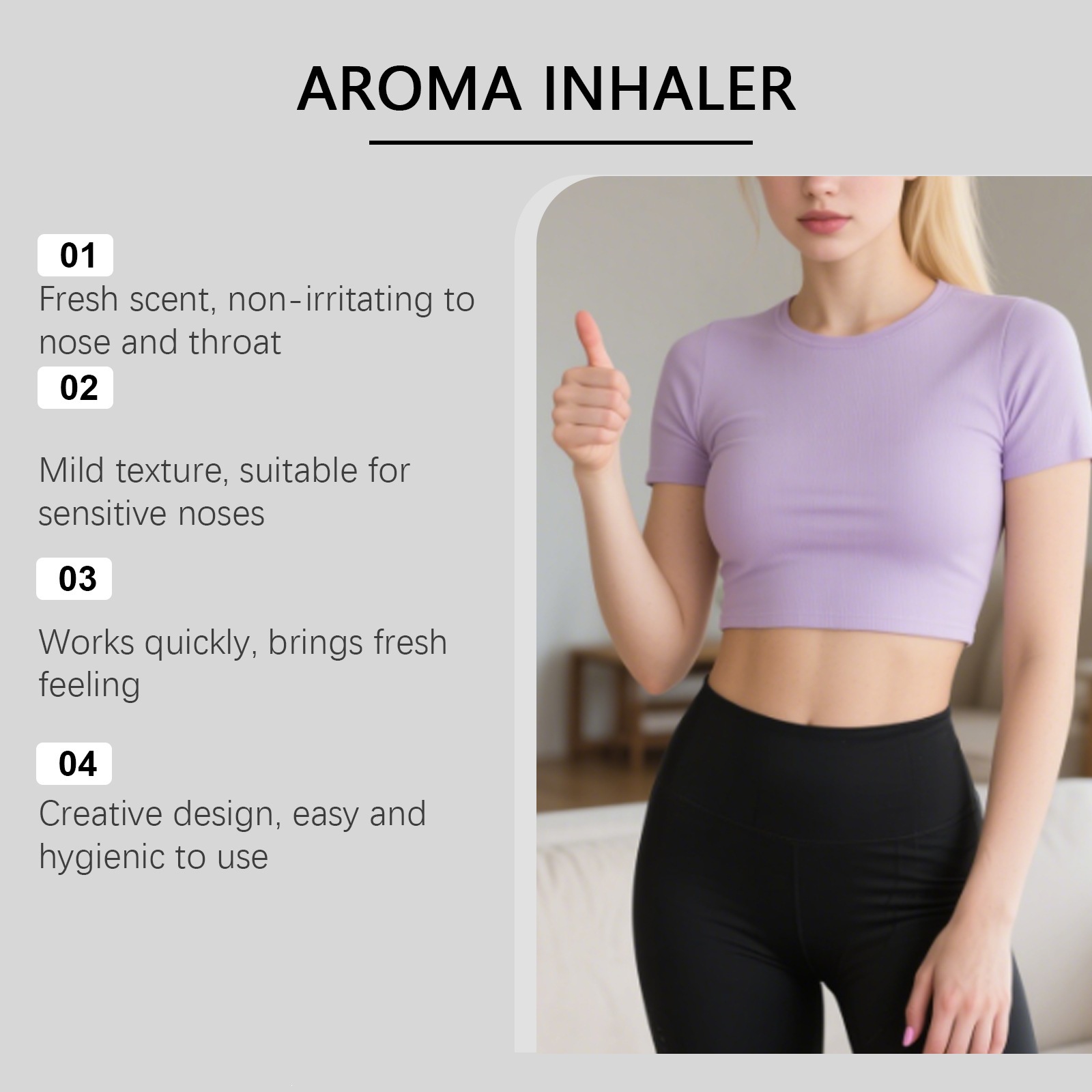 Aromatherapy Nasal Inhaler Stick With Grapefruit Essence For Refreshing And Wellness Support