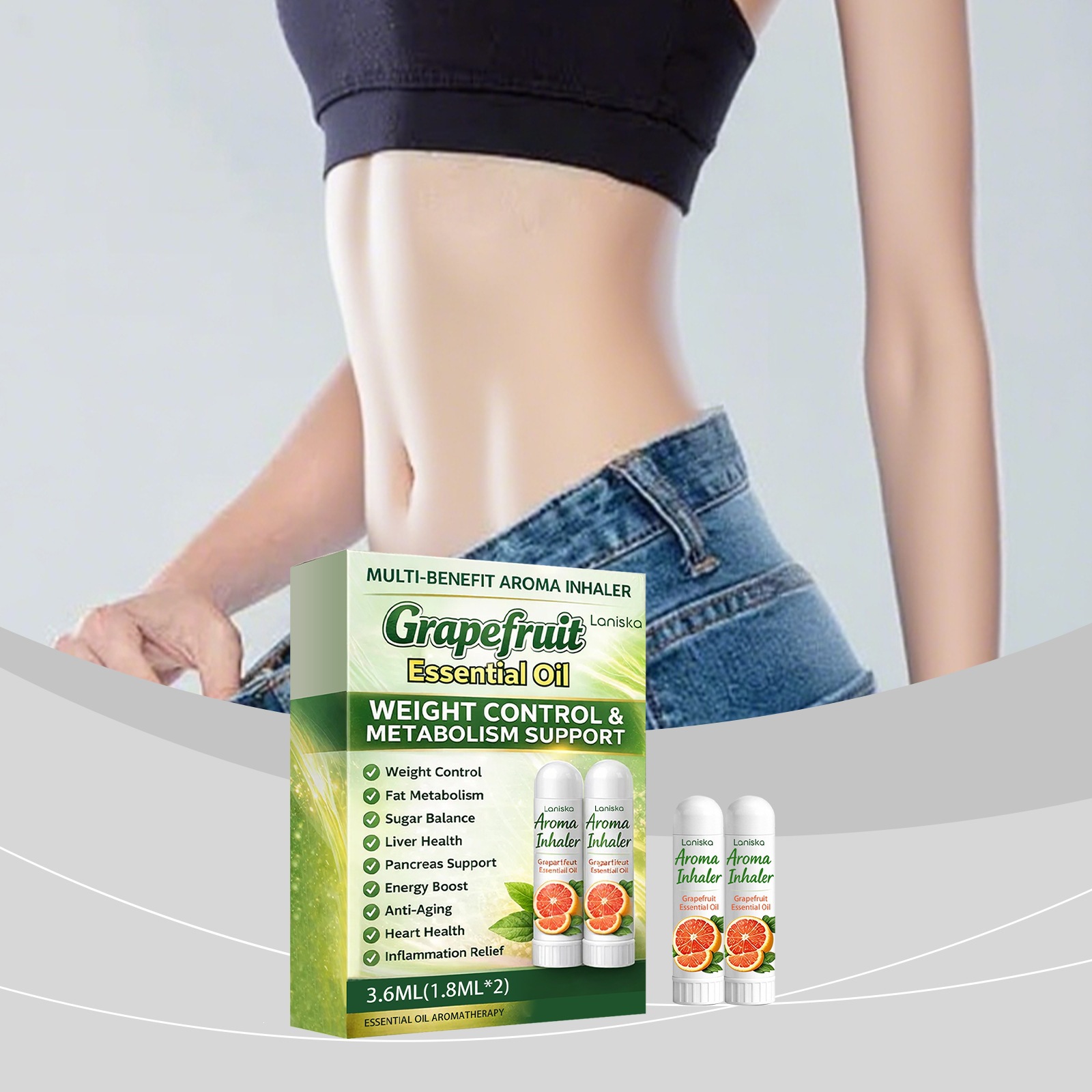 Aromatherapy Nasal Inhaler Stick With Grapefruit Essence For Refreshing And Wellness Support
