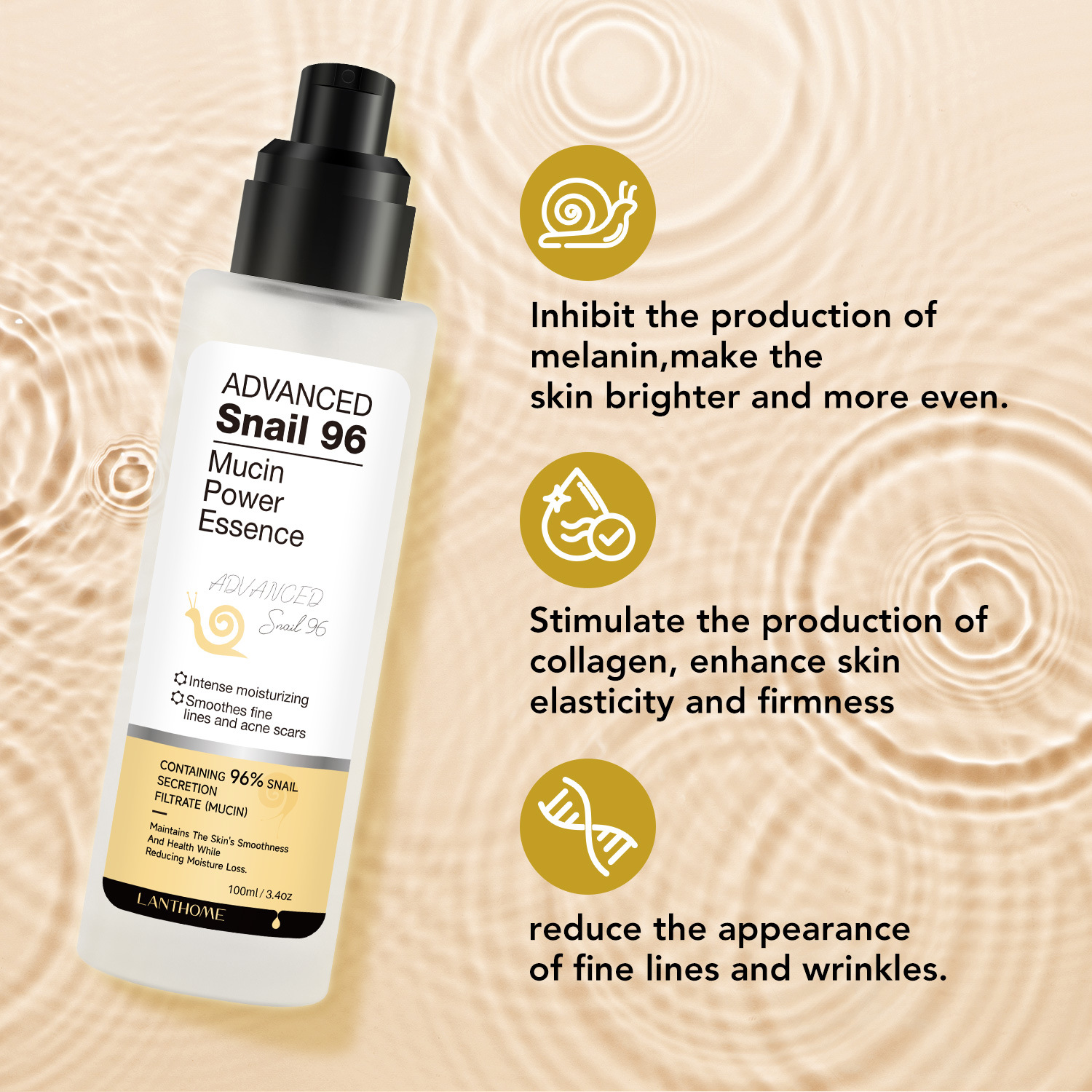 Snail Serum Moisturizing Nourishing Smoothing For Dry Damaged Skin Daily Face And Body Care Treatment 100ml