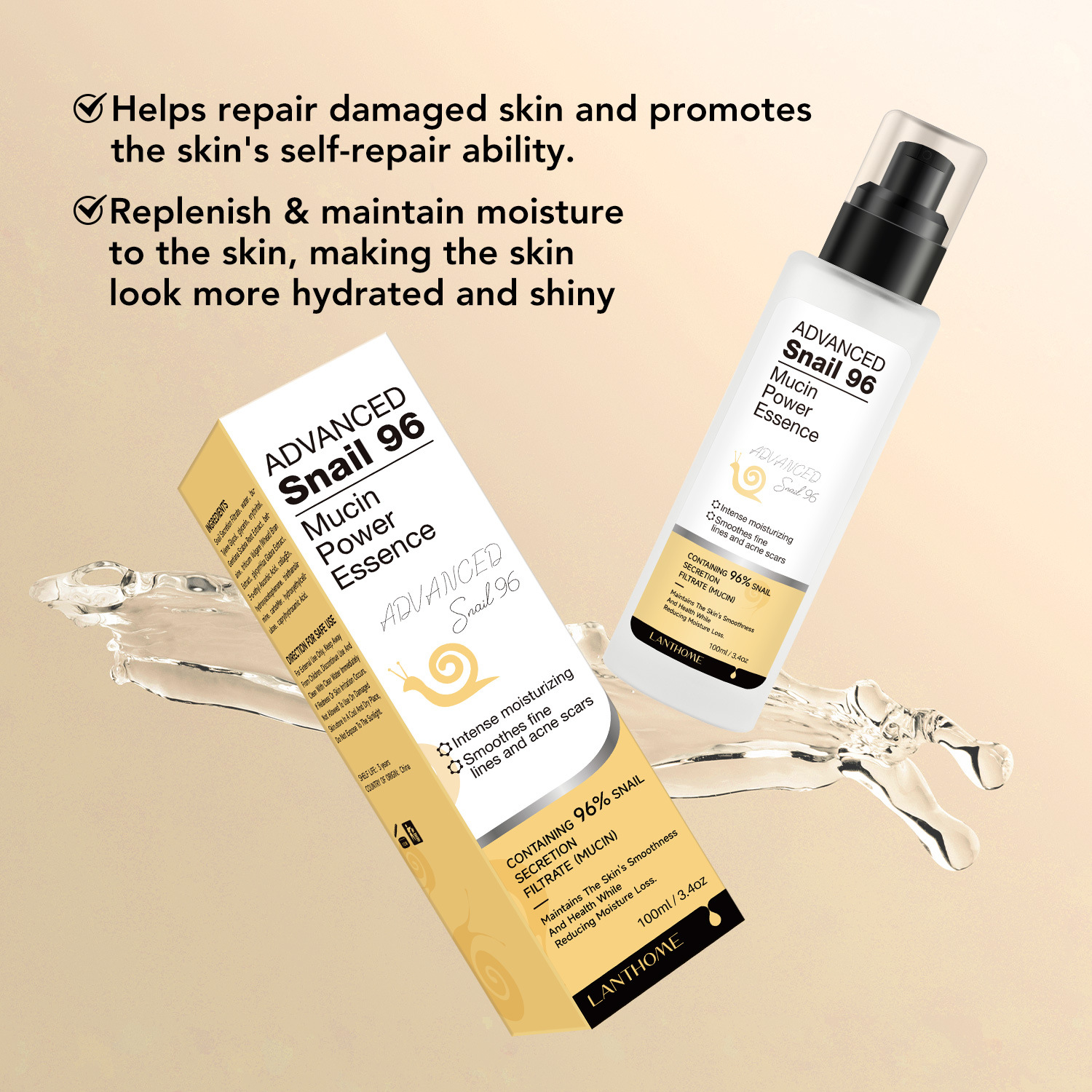 Snail Serum Moisturizing Nourishing Smoothing For Dry Damaged Skin Daily Face And Body Care Treatment 100ml