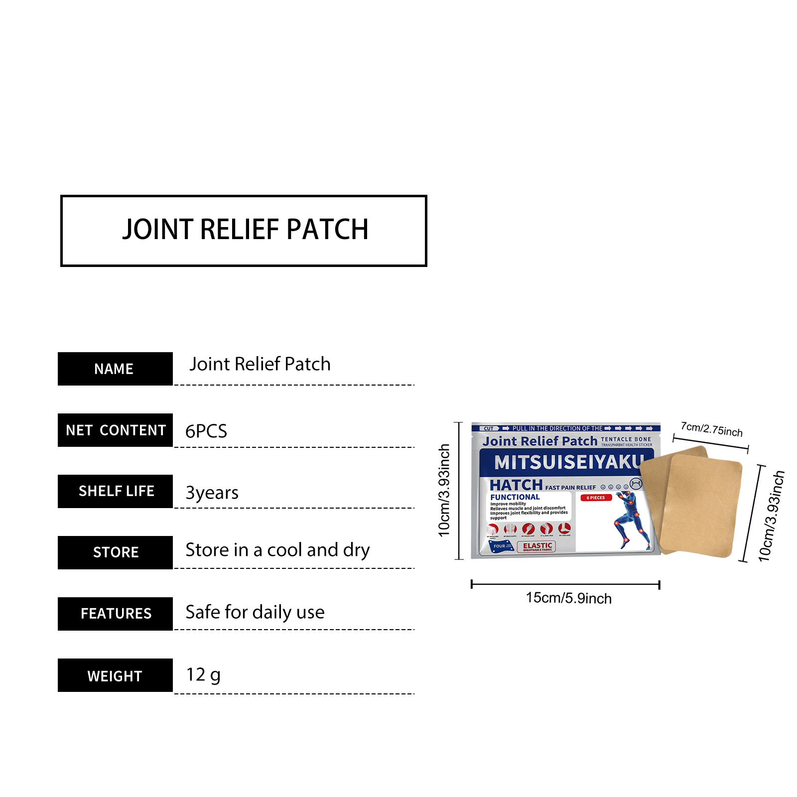 Joint Care Patch Mildly Nurture Body Joint Moisturize Hydrate Comfortably Fit Skin Daily Care