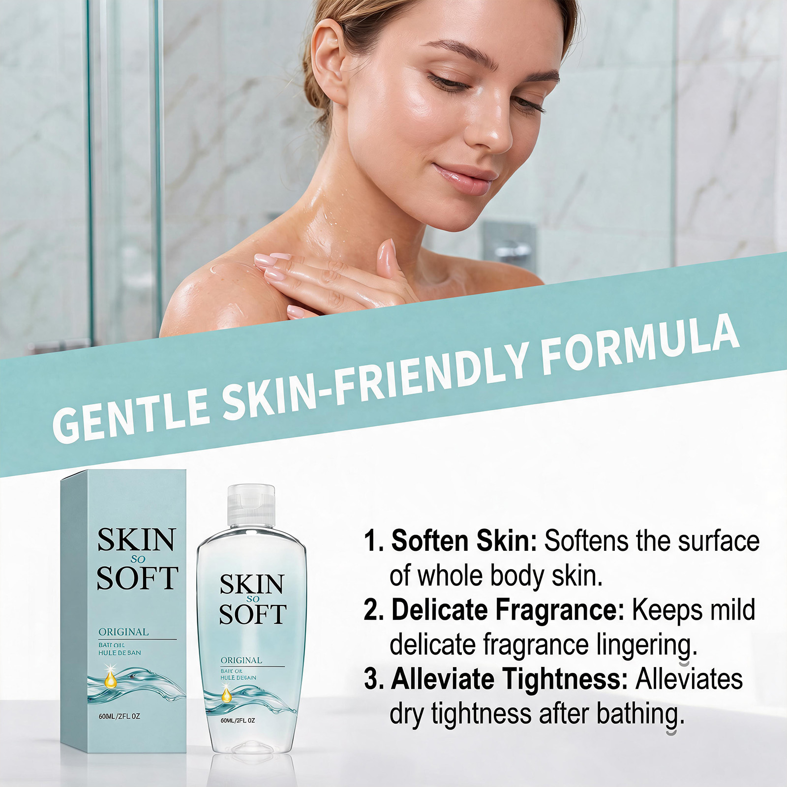 Soft Smooth Skin Bath Oil Mild Clean Body Skin Refreshing Hydrating Comfortable Non Tight Aromatic Bath Liquid