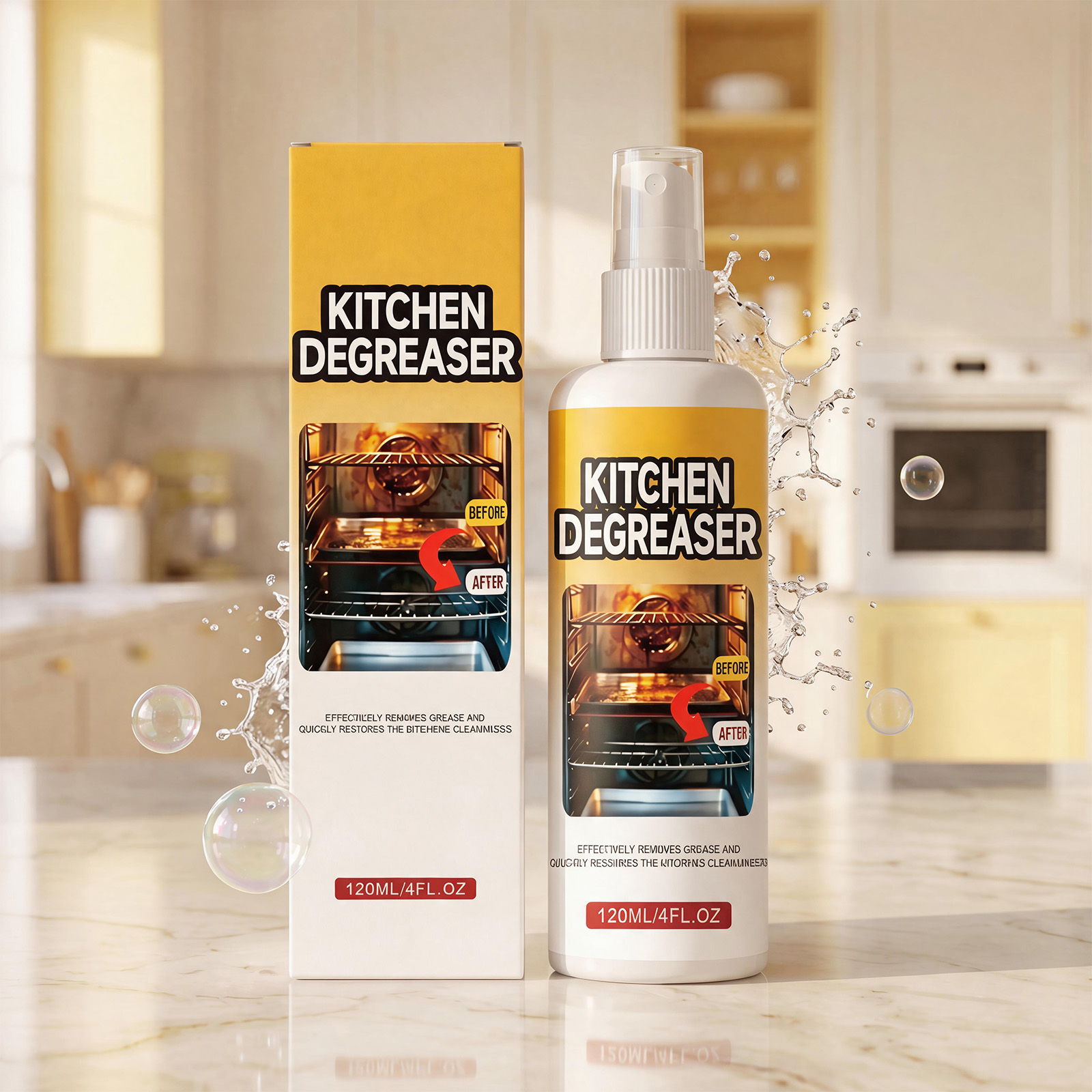 Kitchen Grease Cleaner Range Hood Stove Remove Stubborn Oil Dirt Bright Clean Household Detergent