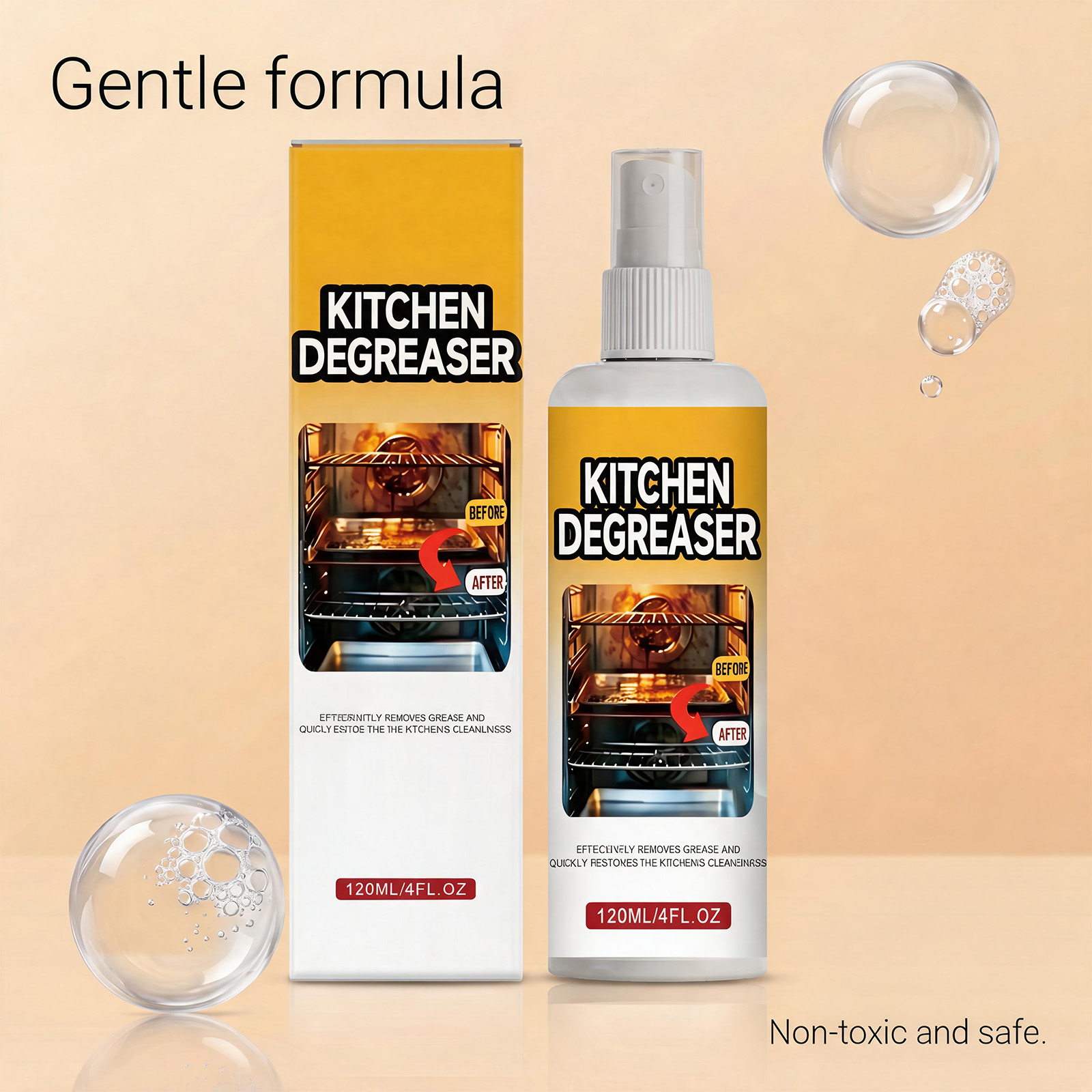 Kitchen Grease Cleaner Range Hood Stove Remove Stubborn Oil Dirt Bright Clean Household Detergent