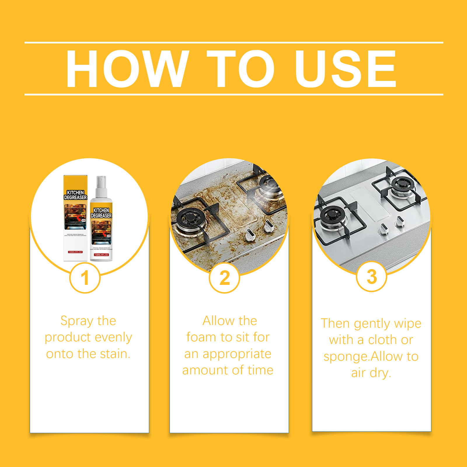 Kitchen Grease Cleaner Range Hood Stove Remove Stubborn Oil Dirt Bright Clean Household Detergent