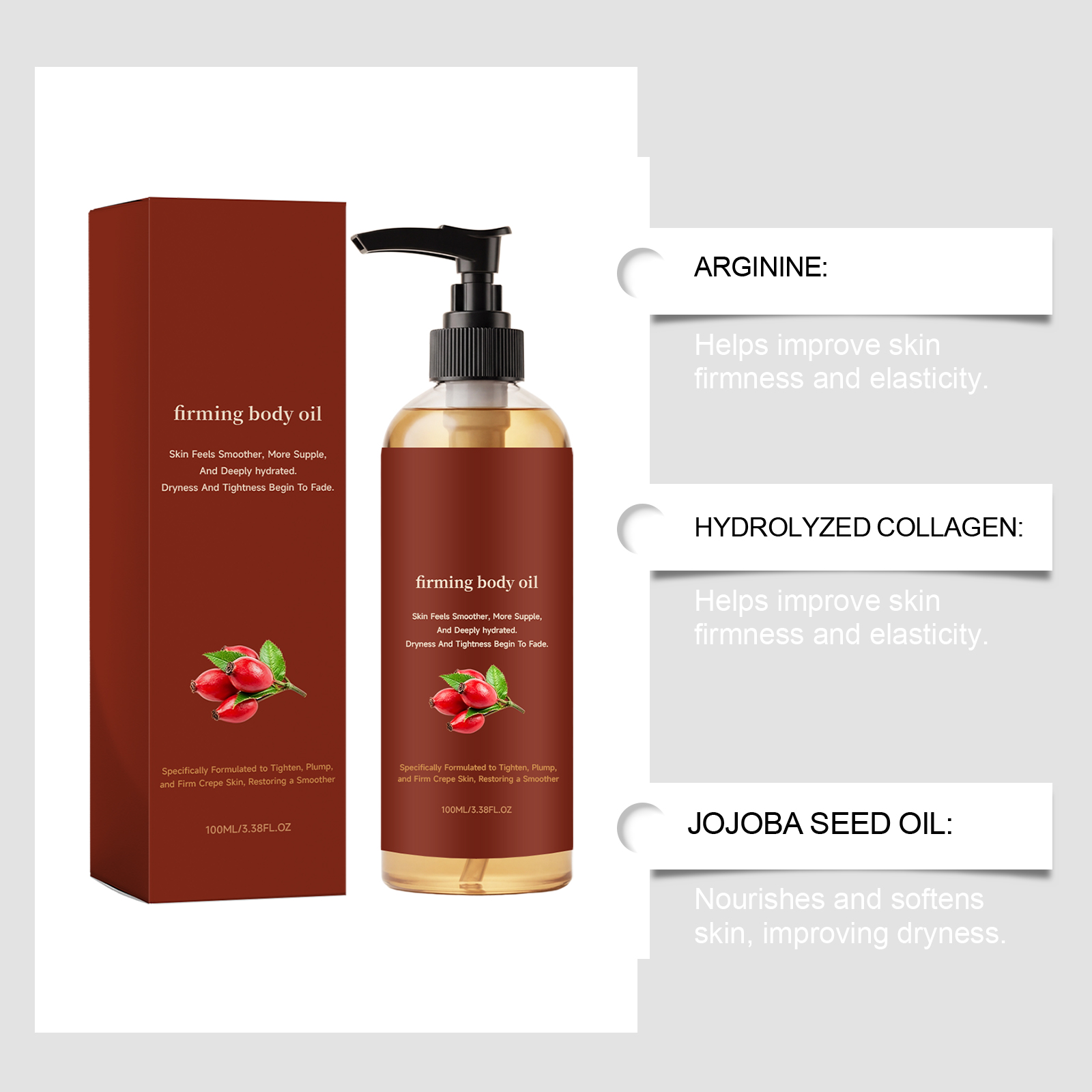 Firming Skin Body Oil Daily Full Body Care Suitable For Multiple Skin Types Light Smooth Elastic Moisturizing Body Oil