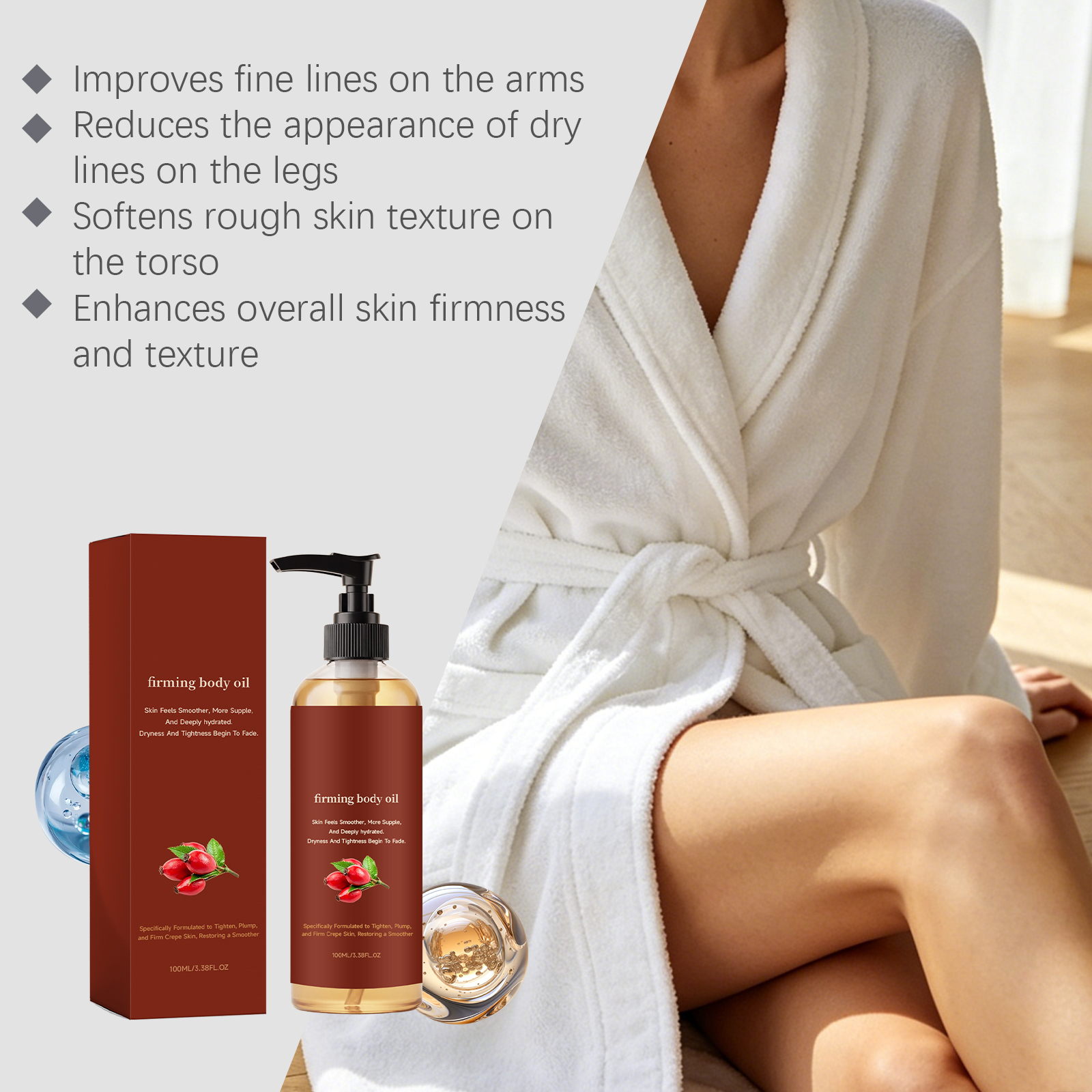 Firming Skin Body Oil Daily Full Body Care Suitable For Multiple Skin Types Light Smooth Elastic Moisturizing Body Oil