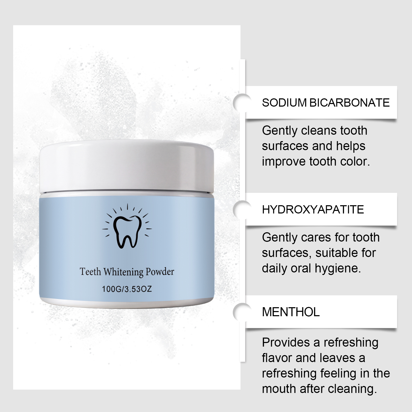 Brightening Cleansing Tooth Powder Fresh Breath Mild Washing Whitening Teeth Portable Fine Dental Care