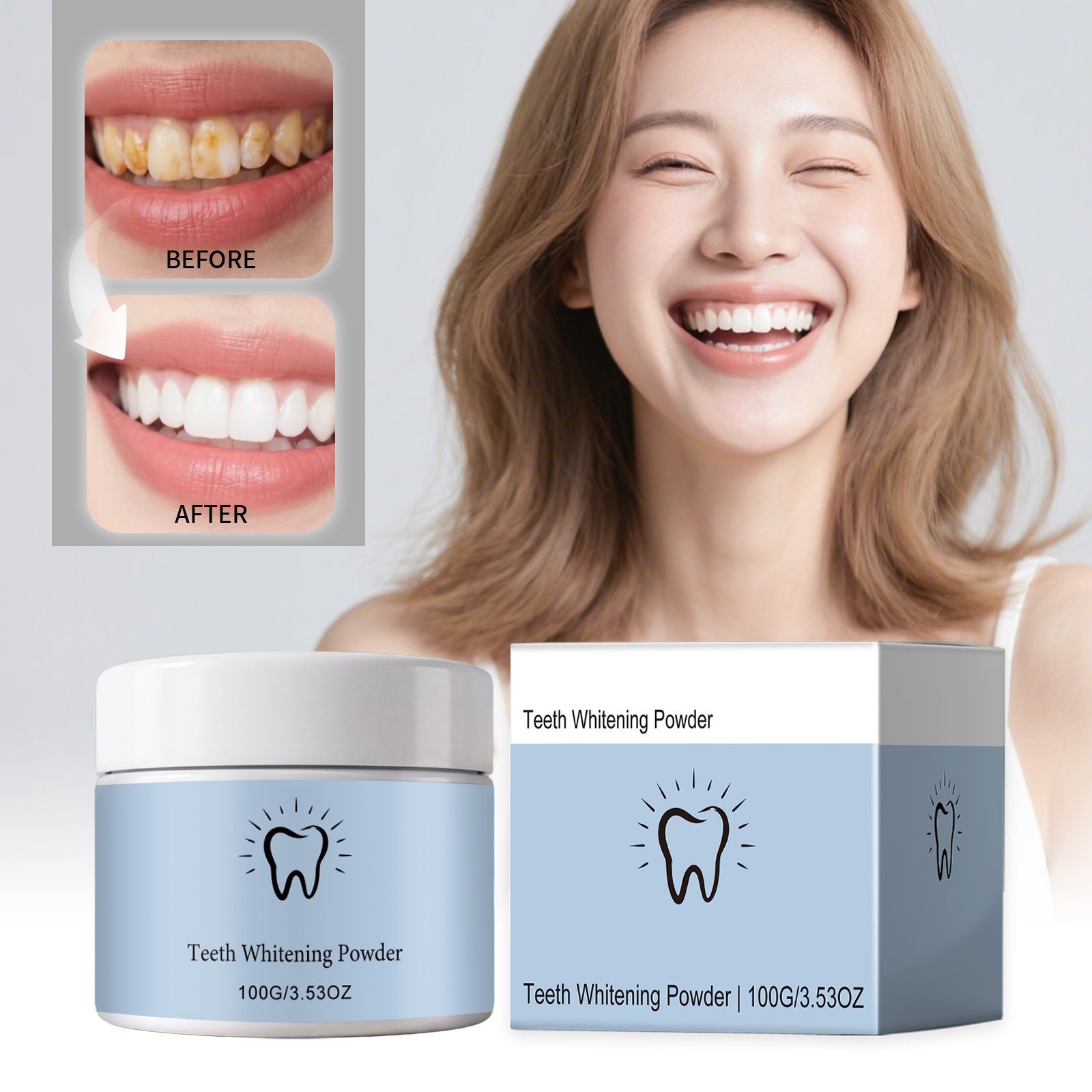 Brightening Cleansing Tooth Powder Fresh Breath Mild Washing Whitening Teeth Portable Fine Dental Care
