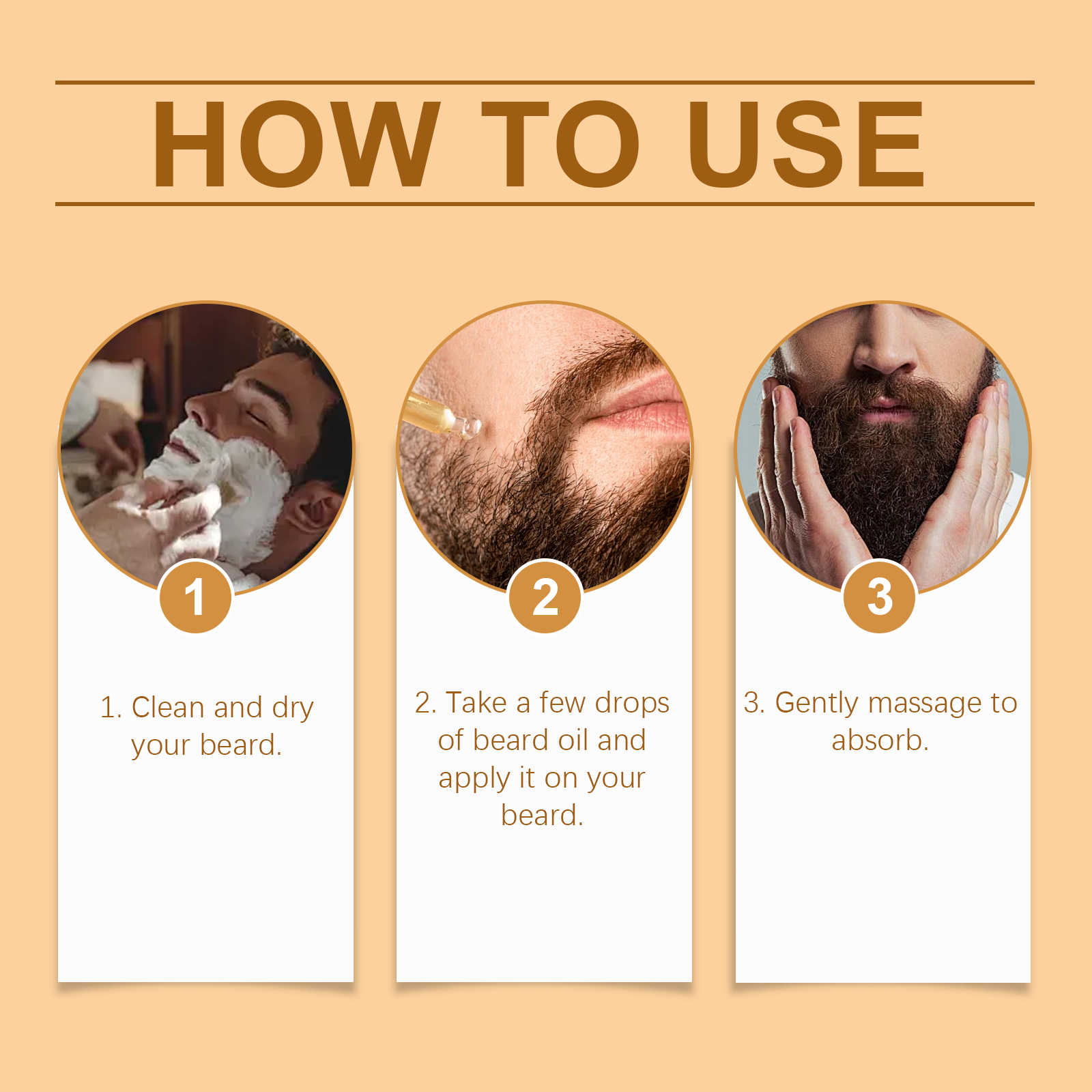 Beard Care Essential Oil Mild Formula Refreshing Non Greasy Nourish Repair For Men Daily Facial Hair Moisturizing Care