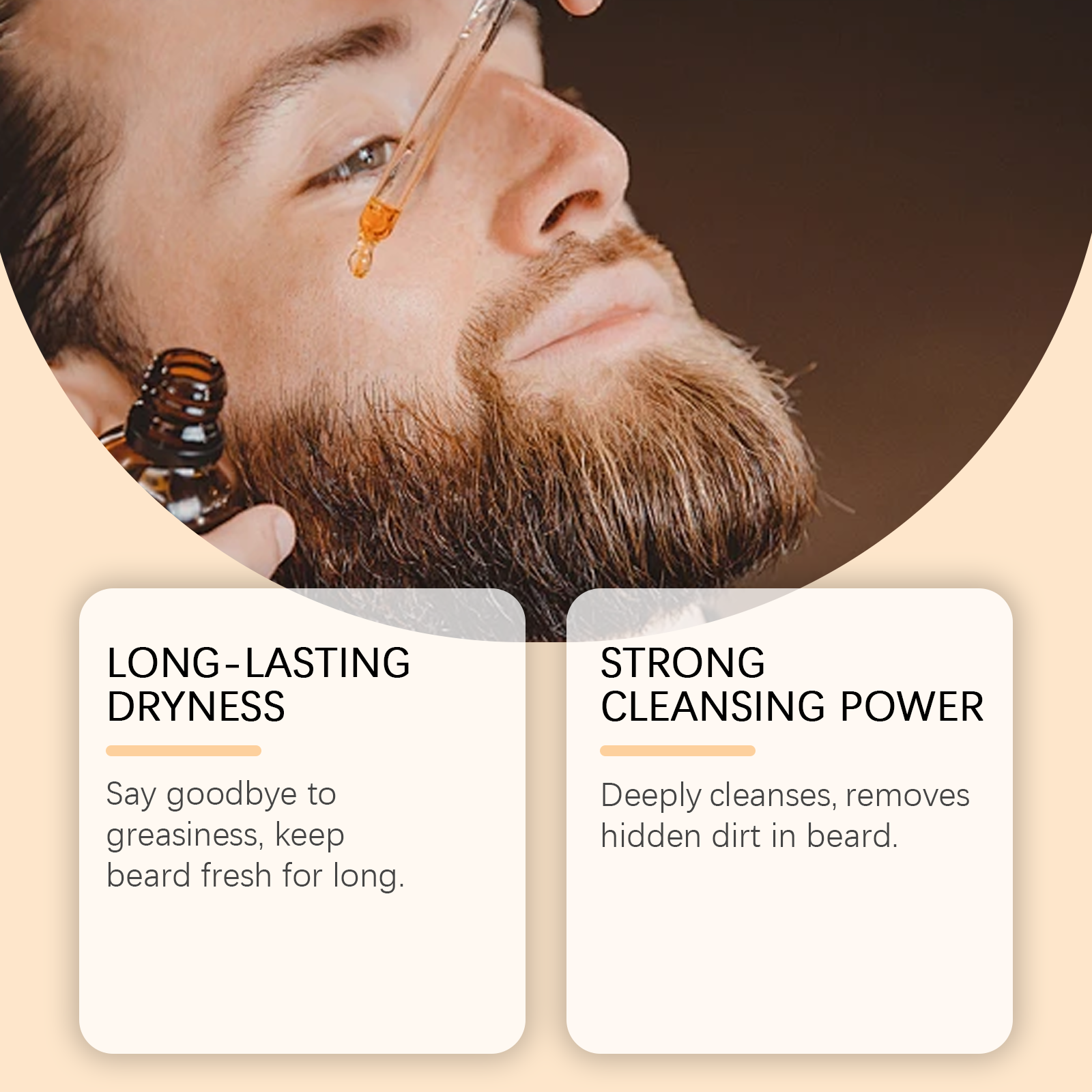 Beard Care Essential Oil Mild Formula Refreshing Non Greasy Nourish Repair For Men Daily Facial Hair Moisturizing Care