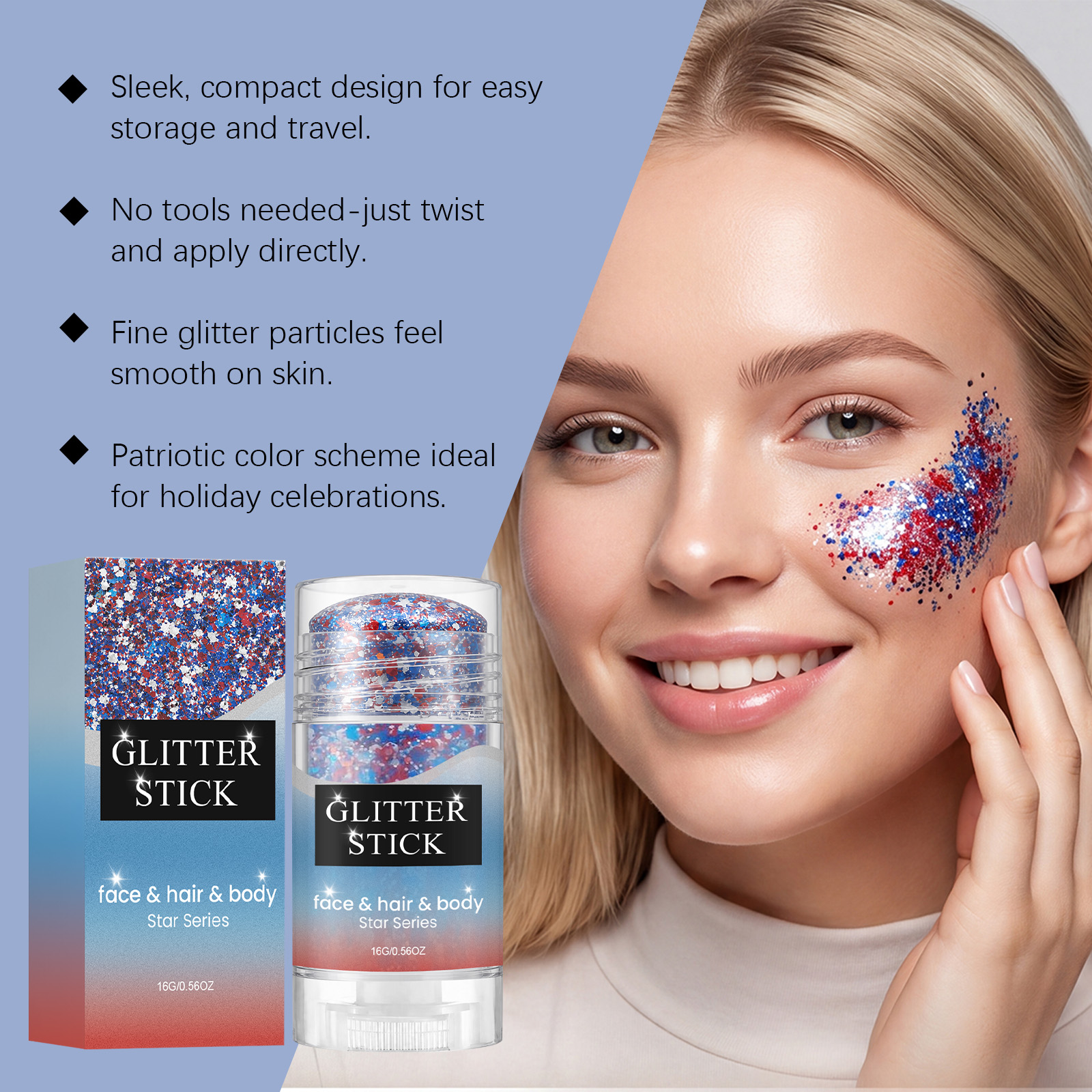 Shiny Makeup Stick Eye Catching Smooth Easy Apply Beginner Friendly No Powder Fly Multi Scene Use