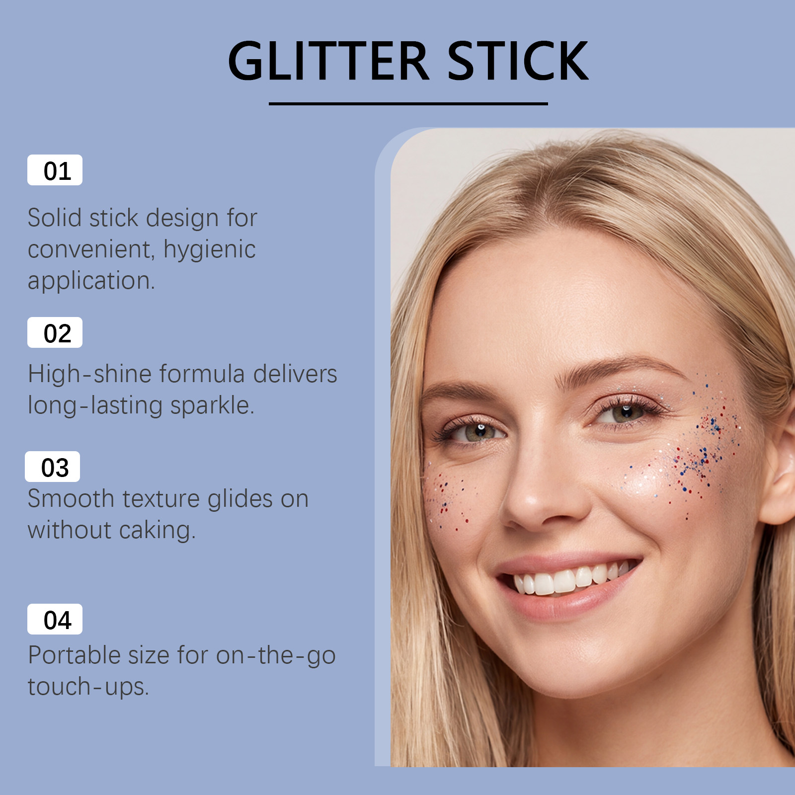 Shiny Makeup Stick Eye Catching Smooth Easy Apply Beginner Friendly No Powder Fly Multi Scene Use