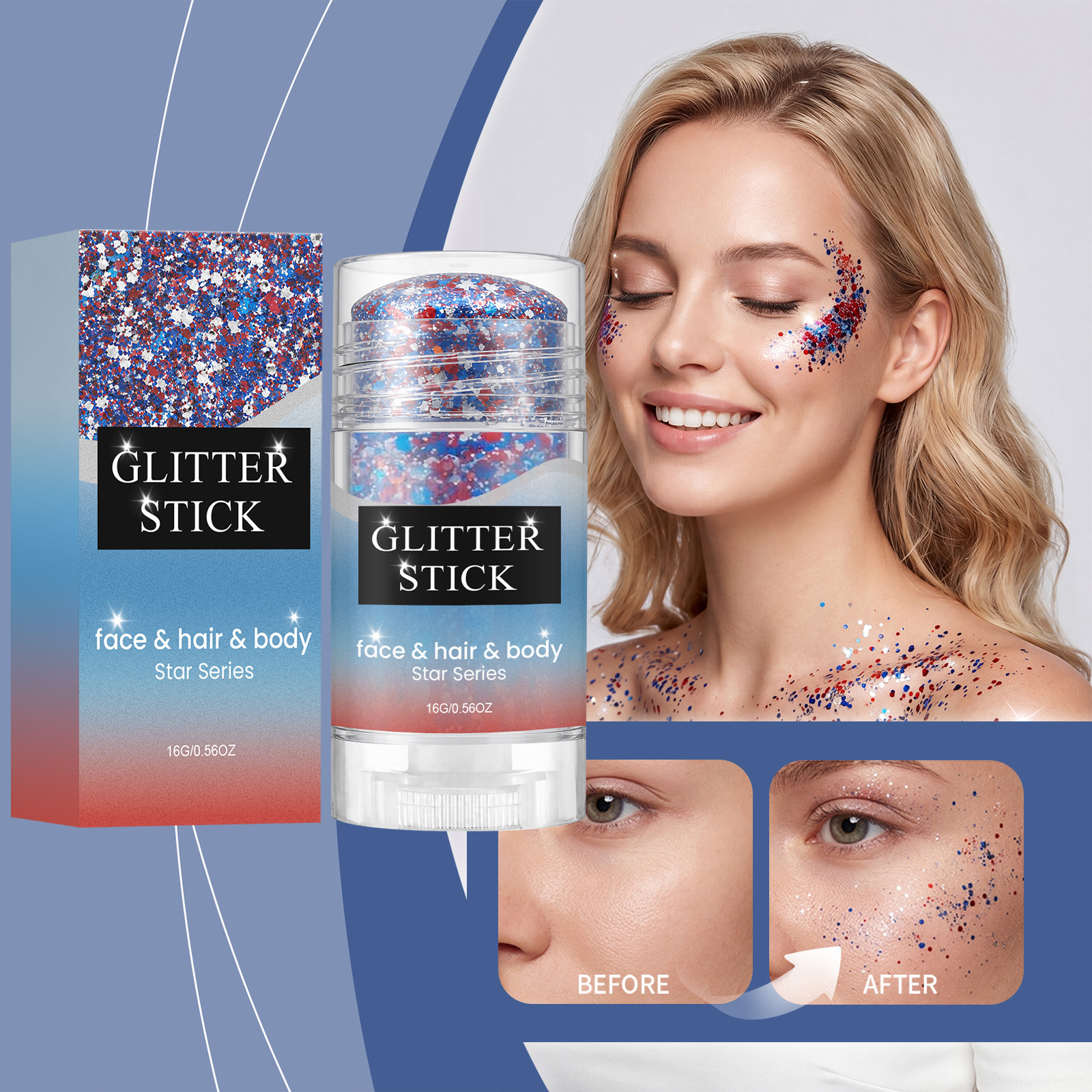 Shiny Makeup Stick Eye Catching Smooth Easy Apply Beginner Friendly No Powder Fly Multi Scene Use