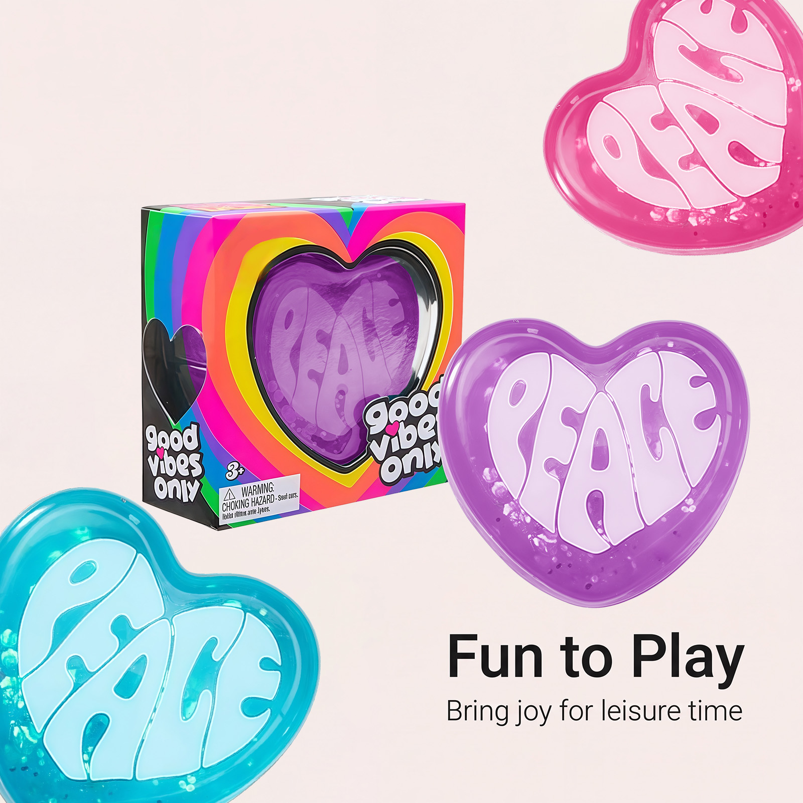 (Pink-Pink) Heart Squeeze Toy Pink Heart Shaped Soft Slow Rebound Fun Portable Daily Stress Relief Play Item