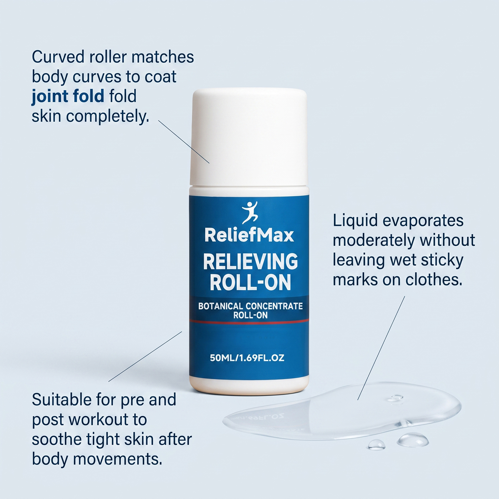 Muscle Relief Roller Ball Soothe Tight Soreness Stiff Joint Ease Daily Body Care