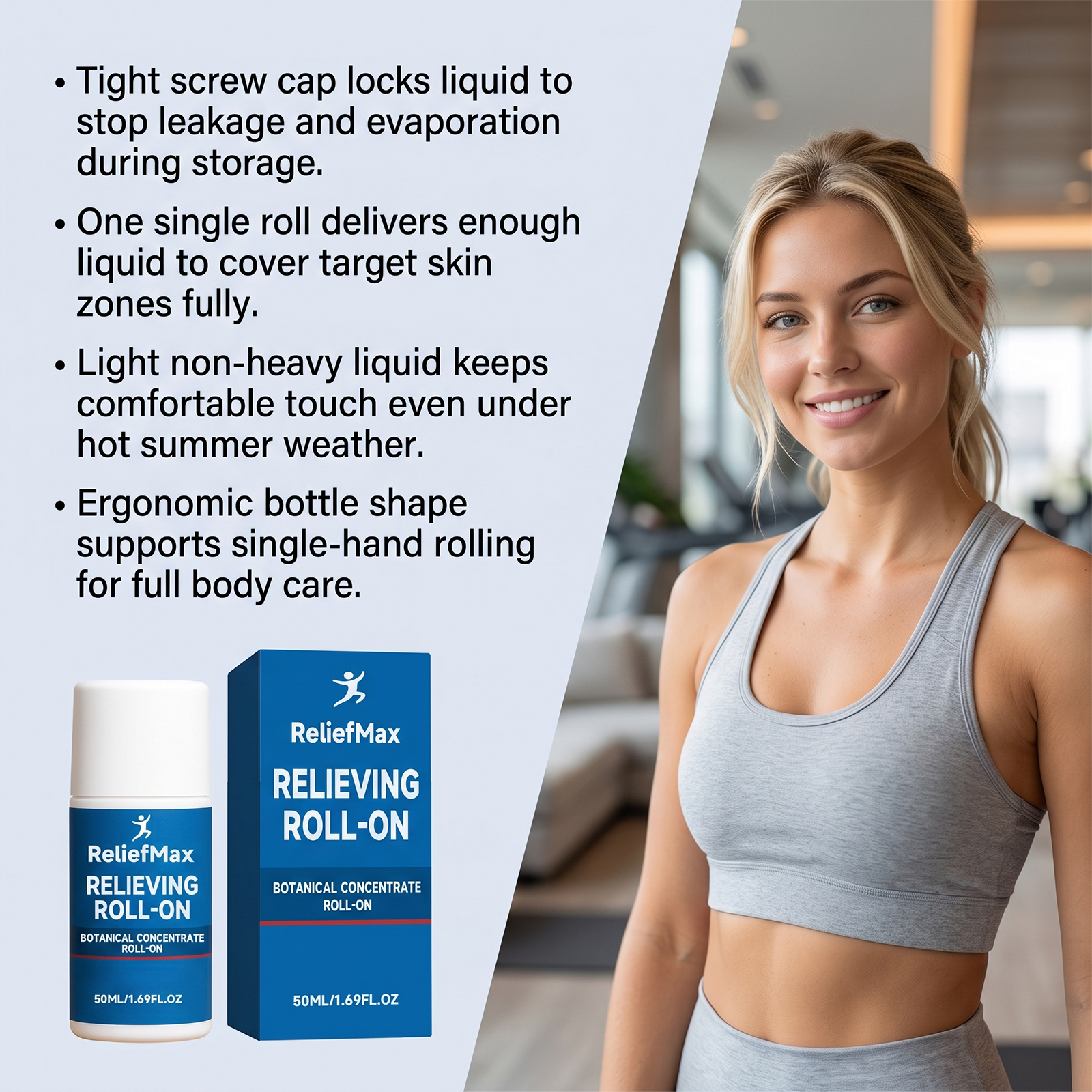 Muscle Relief Roller Ball Soothe Tight Soreness Stiff Joint Ease Daily Body Care