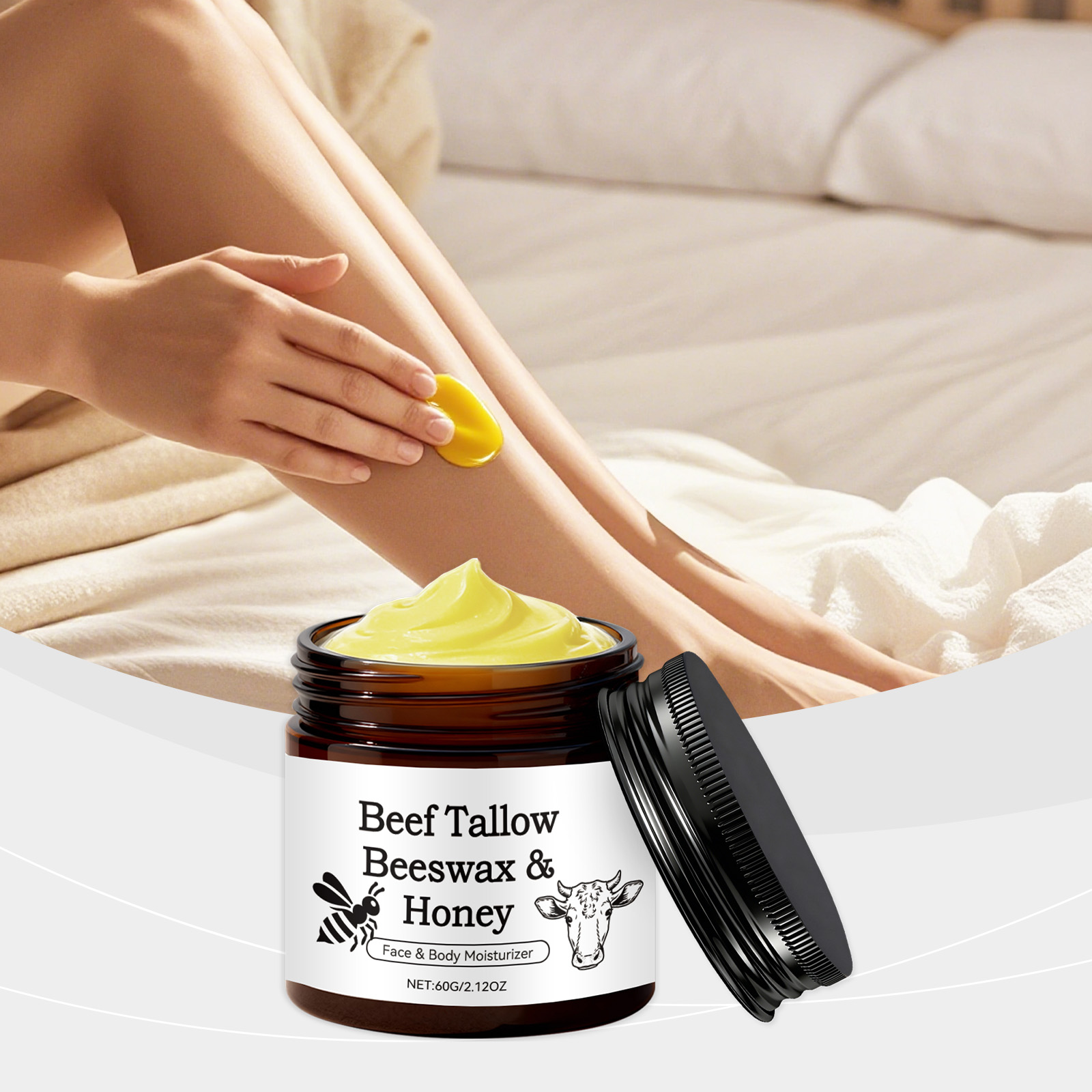 Tallow Moisturizing Cream Mild Hydrating Soft Smooth Comfort For Face Body Skin Daily Care