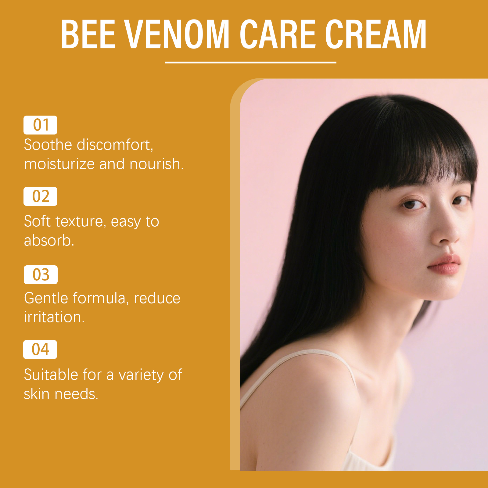 Bee Venom Care Ointment Mild Formula Cleansing Moisturizing Comfortable Easily Absorbed Smooth Body Skin Smear Care Cream