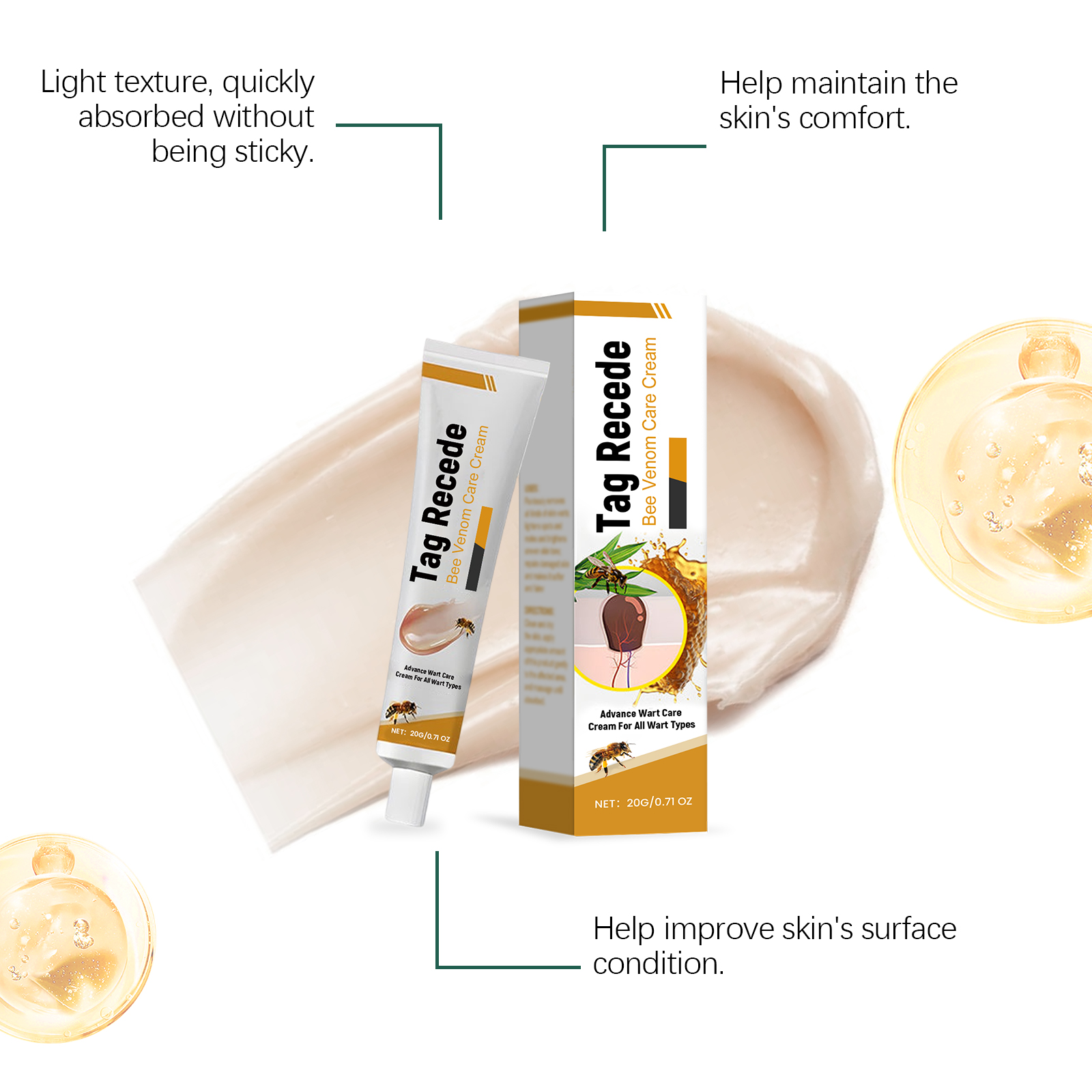 Bee Venom Care Ointment Mild Formula Cleansing Moisturizing Comfortable Easily Absorbed Smooth Body Skin Smear Care Cream