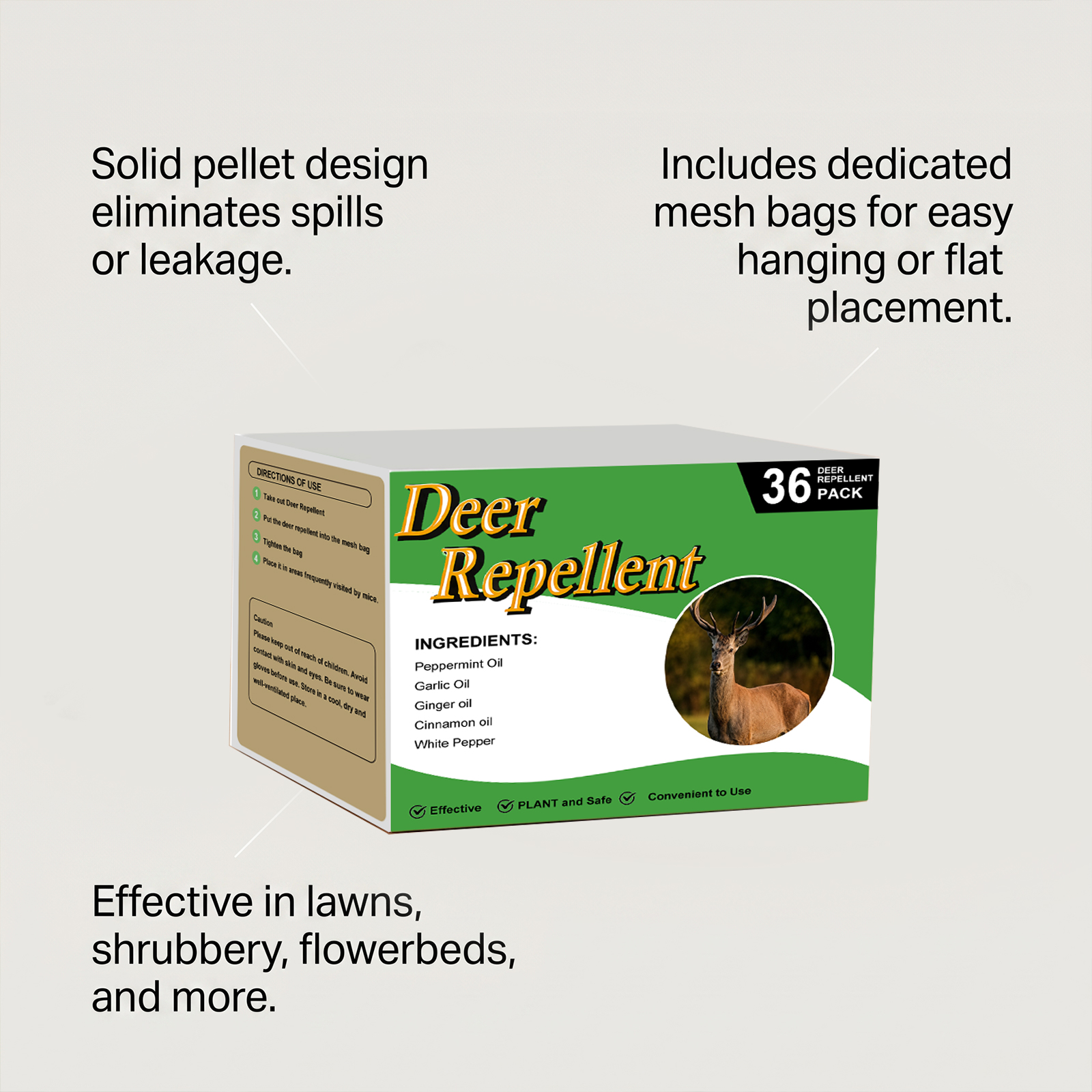 Deer Repellent Pellets Mild Natural Ingredients Outdoor Courtyard Pest Deterrent Supplies
