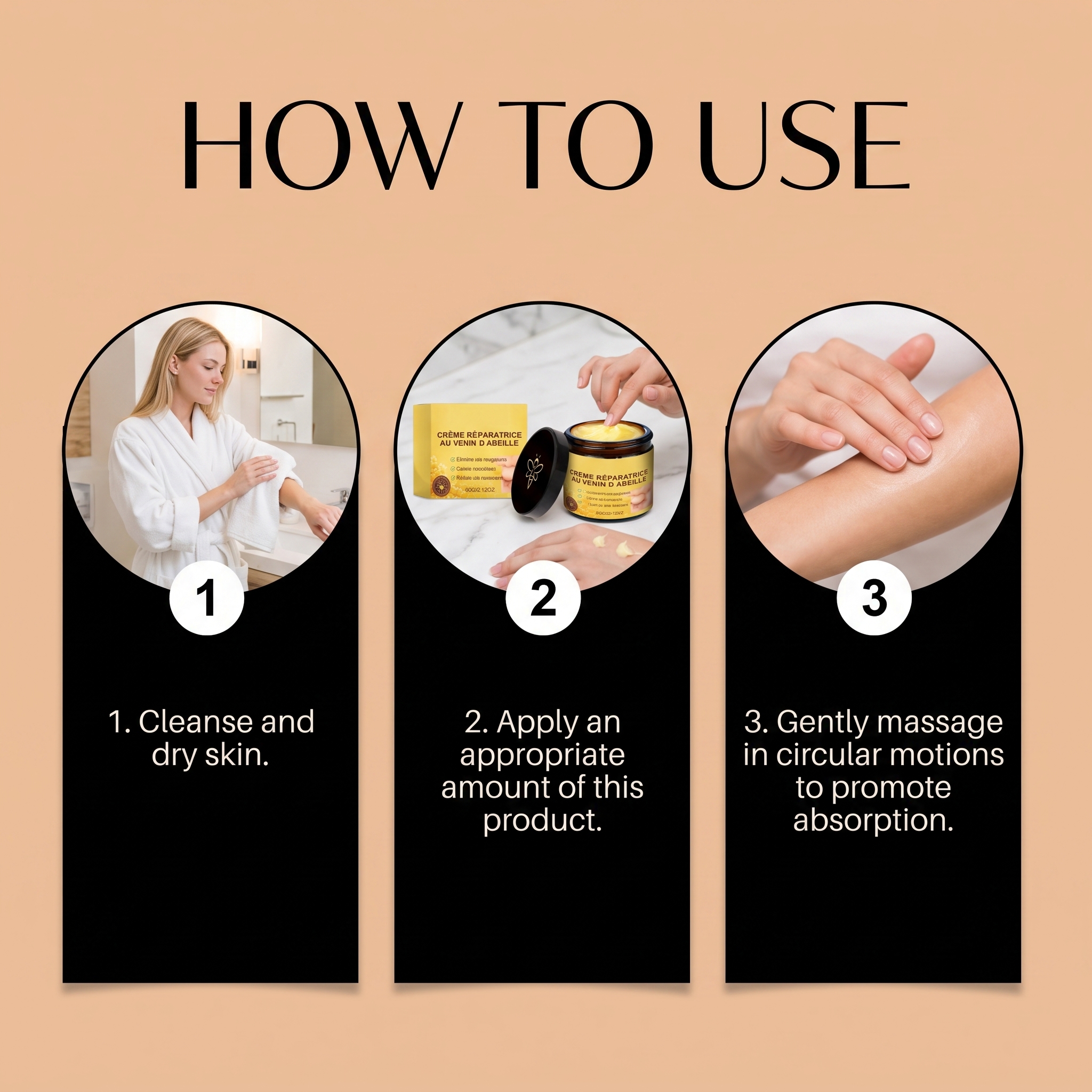 Bee Venom Care Cream Gentle Nourish Delicate Body Skin Hydrate Moisturize Non Sticky Daily Moist Care Lotion