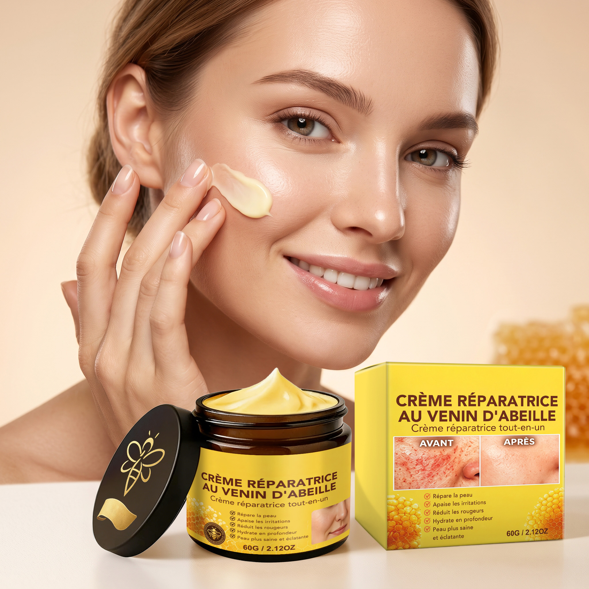 Bee Venom Care Cream Smooth Texture Gentle Skin Care Soft Delicate Easily Absorbed Non Sticky Lotion