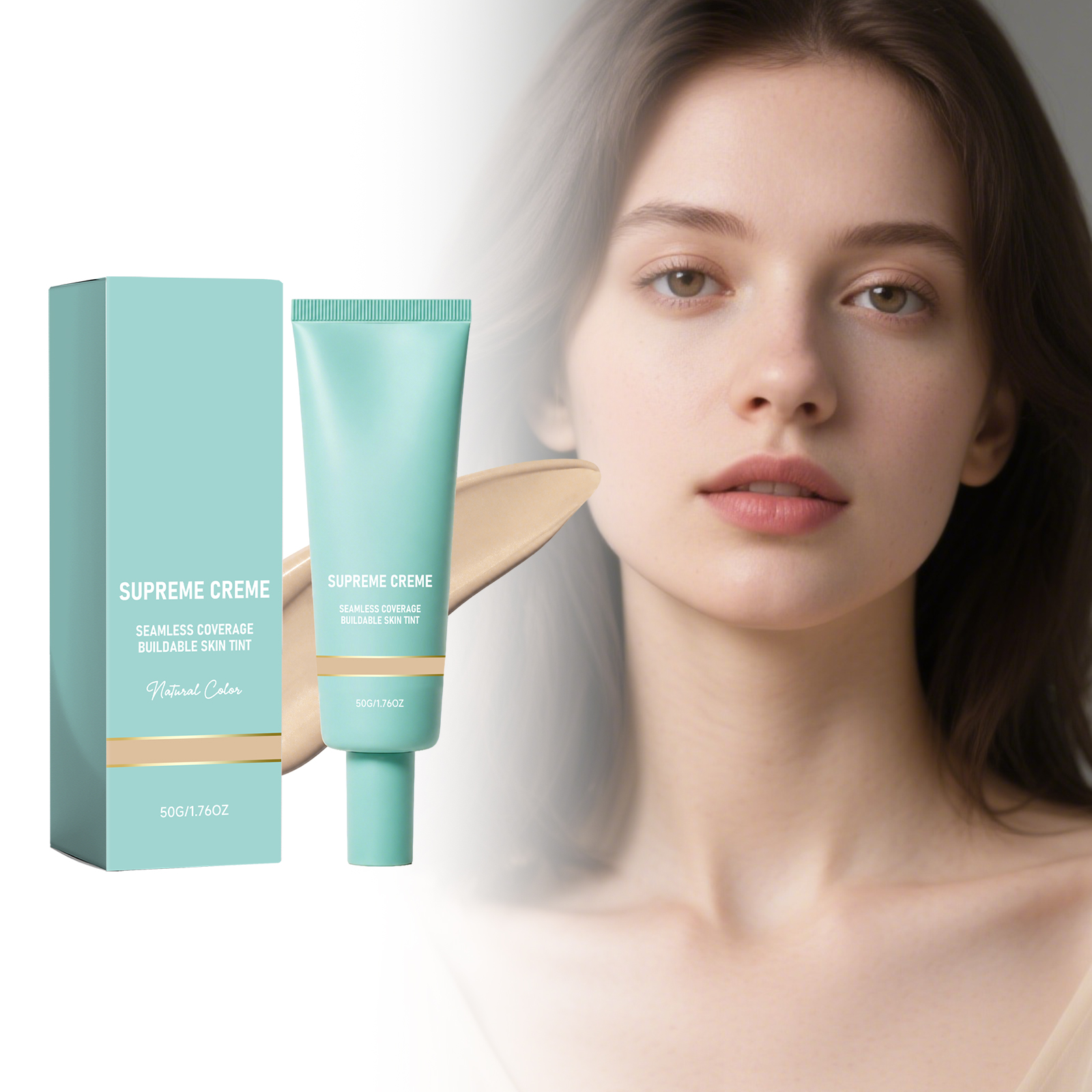 (Natural) Concealing Hydrating Foundation Delicate Sheer Moisturizing Natural Fitting Spreadable Soft Facial Cosmetic Base Makeup
