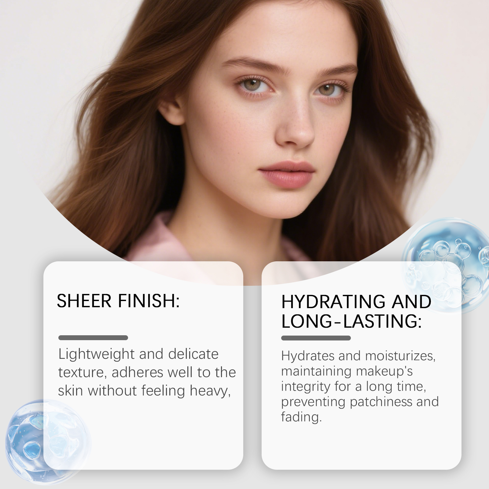 (Natural) Concealing Hydrating Foundation Delicate Sheer Moisturizing Natural Fitting Spreadable Soft Facial Cosmetic Base Makeup