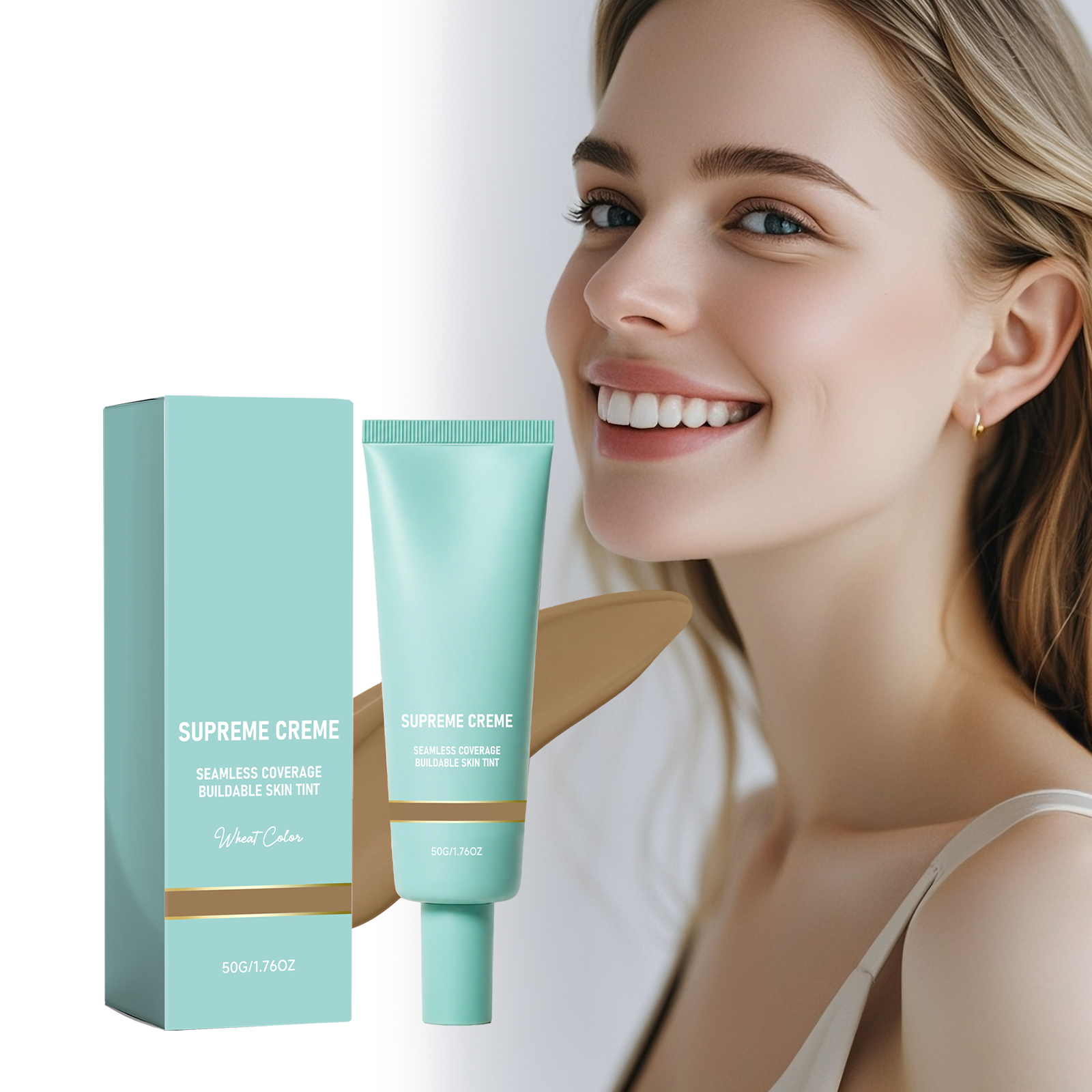 (Natural) Concealing Hydrating Foundation Delicate Sheer Moisturizing Natural Fitting Spreadable Soft Facial Cosmetic Base Makeup