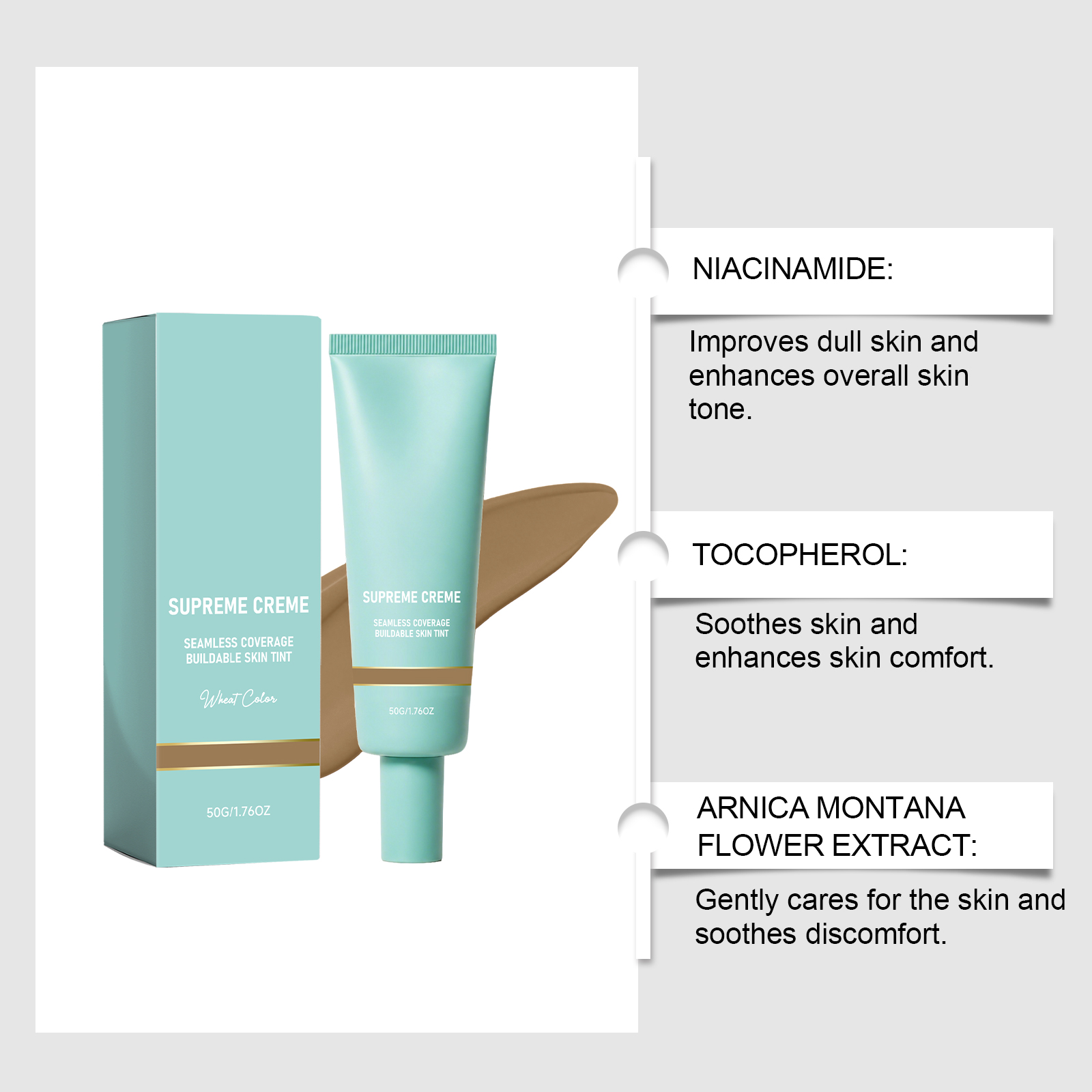 (Natural) Concealing Hydrating Foundation Delicate Sheer Moisturizing Natural Fitting Spreadable Soft Facial Cosmetic Base Makeup